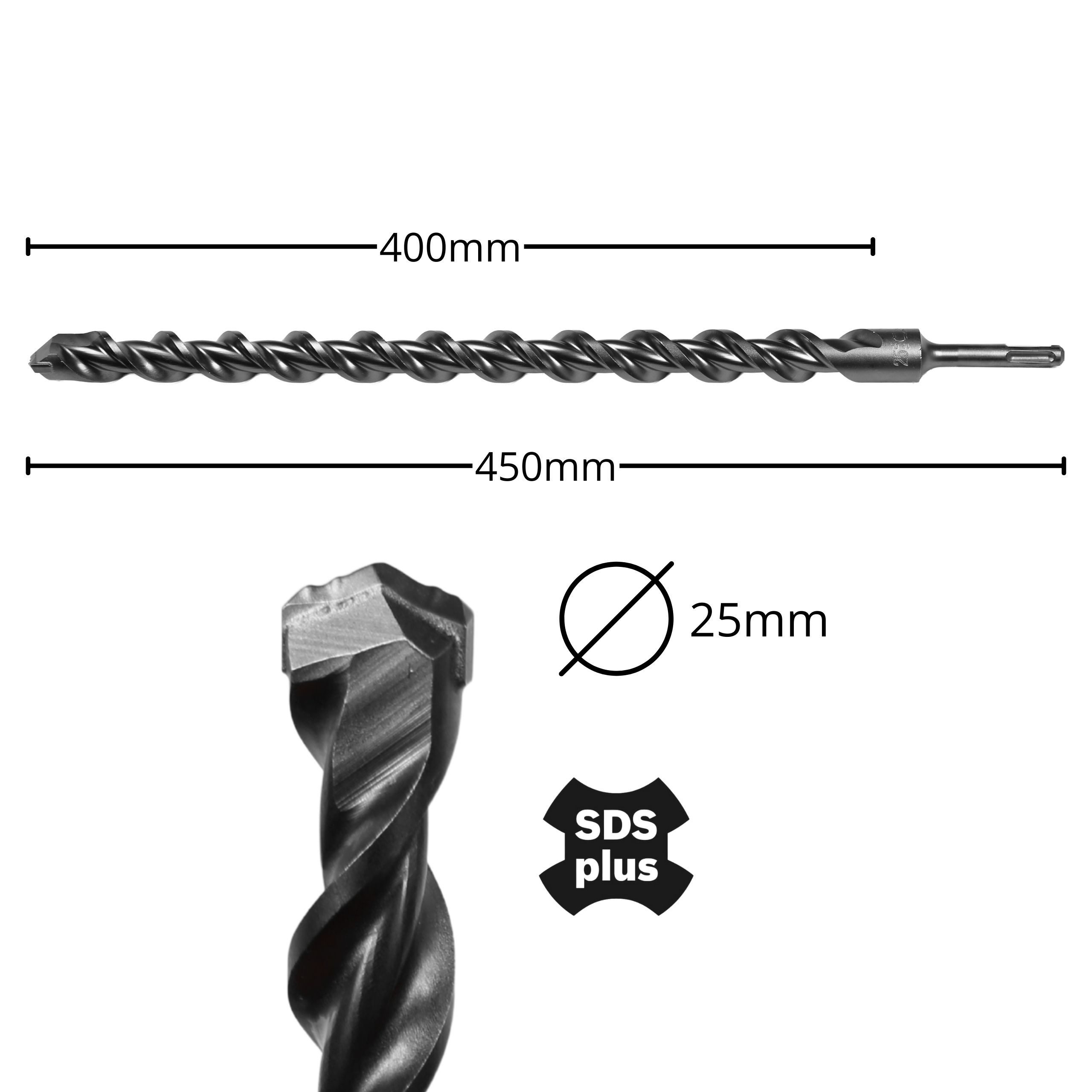 fischer Senkschraube Fischer SDS Plus II Pointer Betonbohrer 25 × 400 / 450 mm