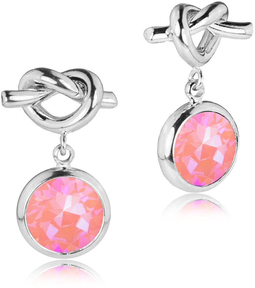 Paar Ohrstecker Ohrringe mit Knoten und Kristall von Swarovski®
