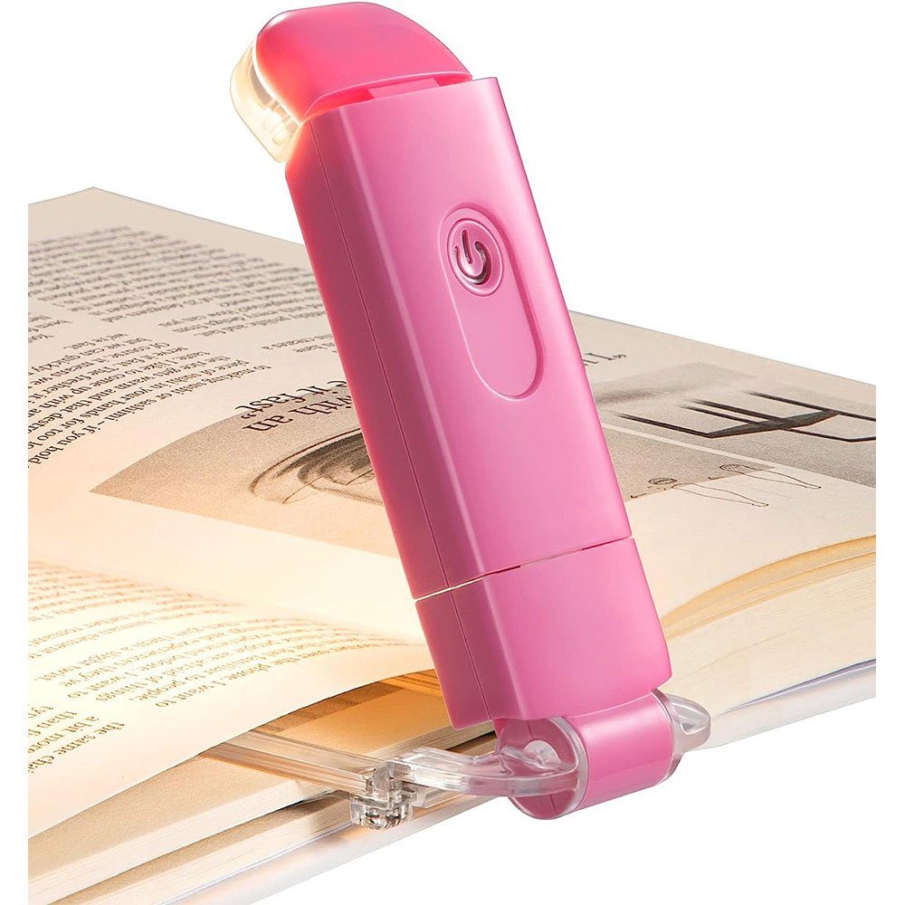 Smarte Buchleuchte, MOUTEN USB wiederaufladbar warmweiß, Rosa LED-Leuchte