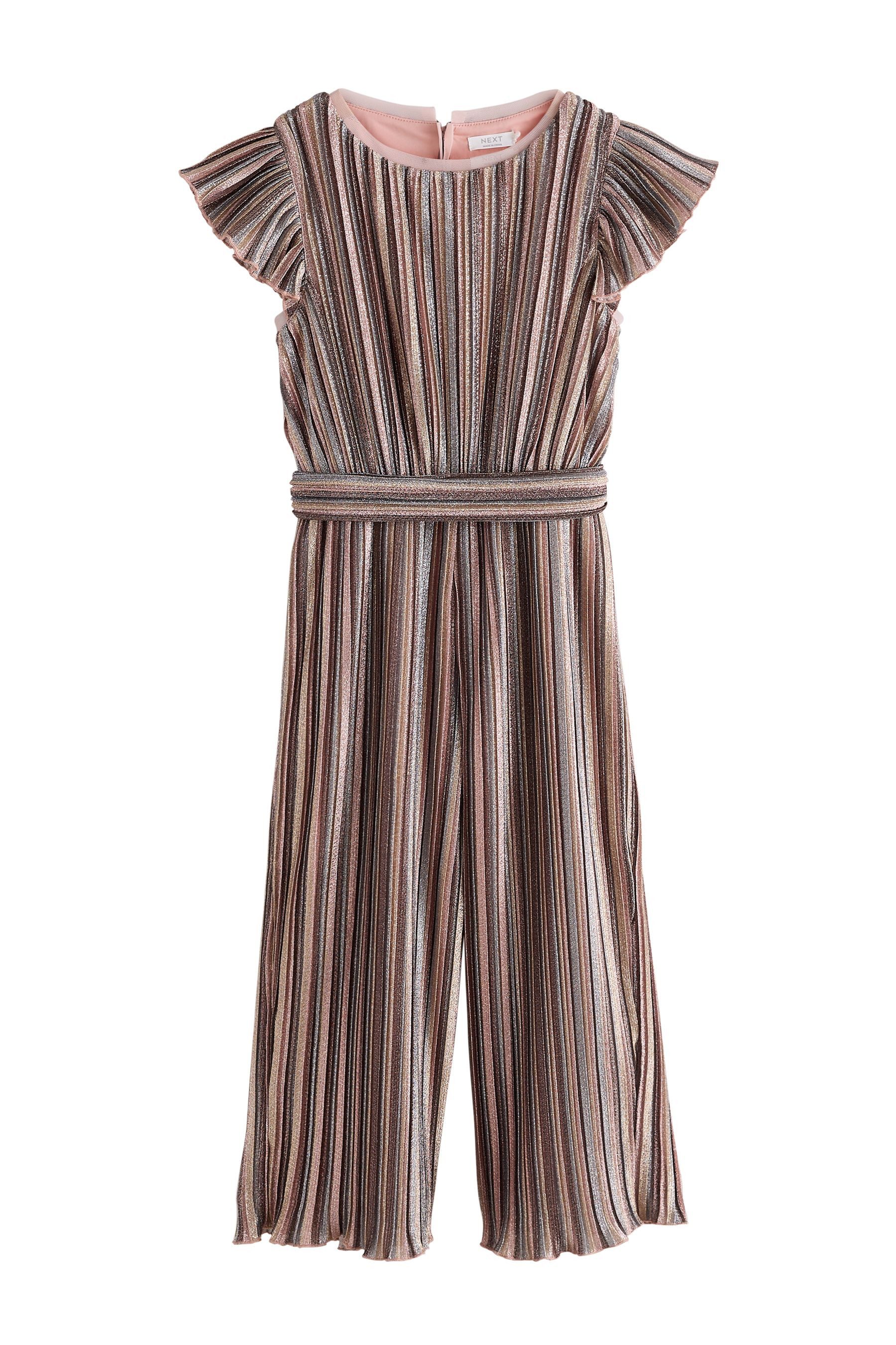Next Jumpsuit Festlicher, plissierter Jumpsuit mit Bindegürtel (1-tlg)