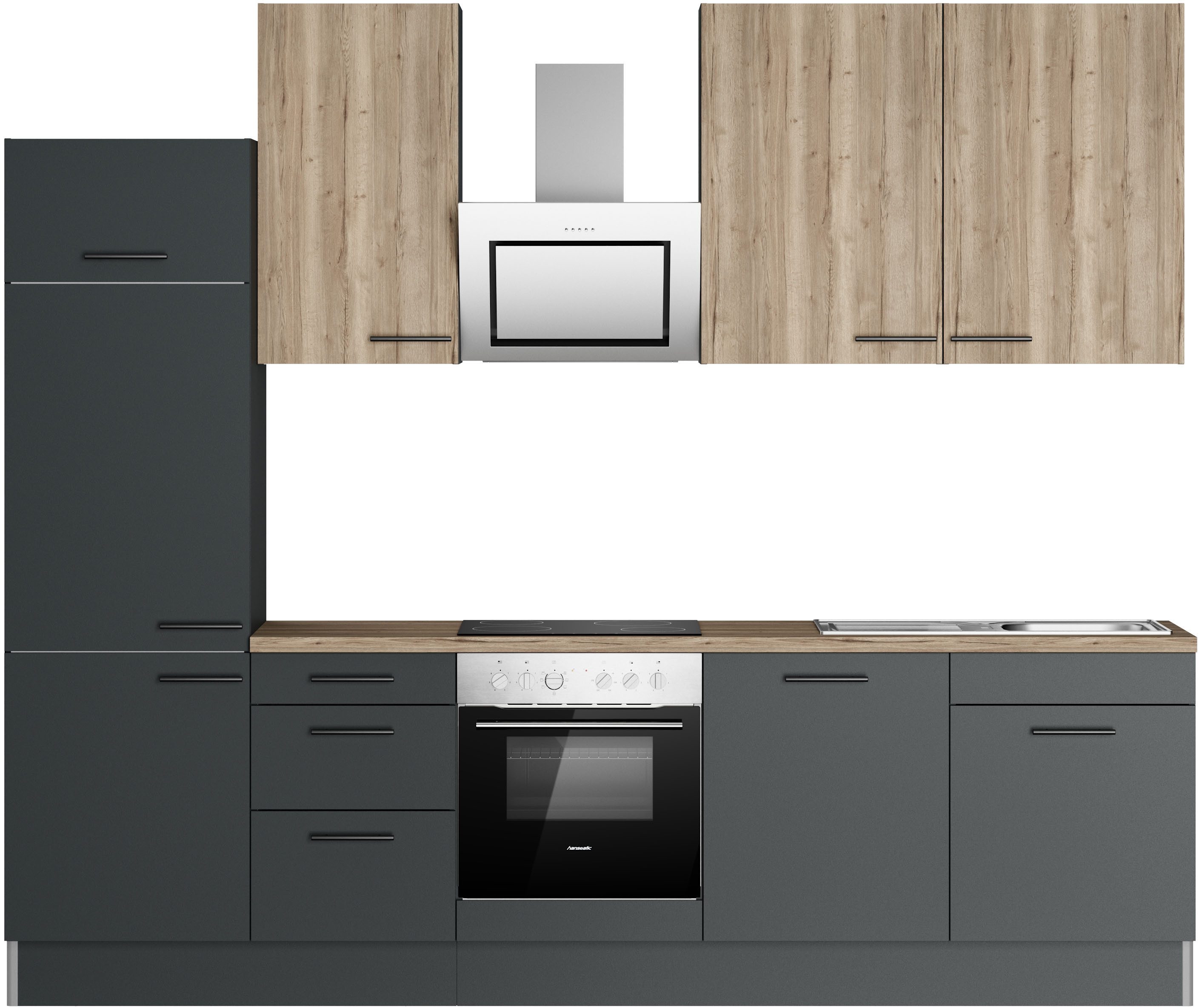OPTIFIT Küchenzeile Fiona, Breite 290 cm, mit Hanseatic-E-Geräten, in Premium oder Basic