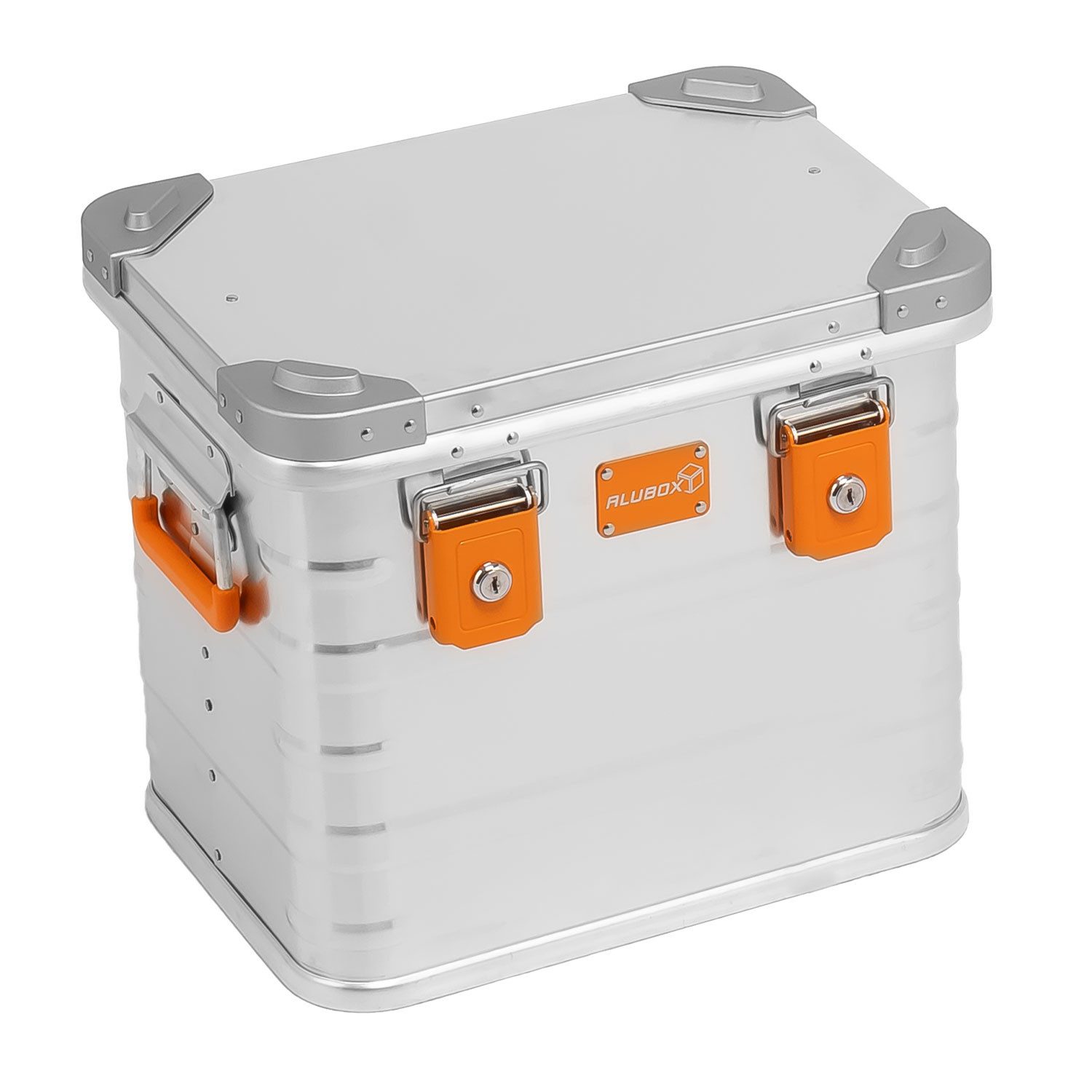 ALUBOX Kiste Aufbewahrungsbox Metallkiste mit Deckel, umlaufende Gummidichtung - mit Zylinderschlössern ausgestattet