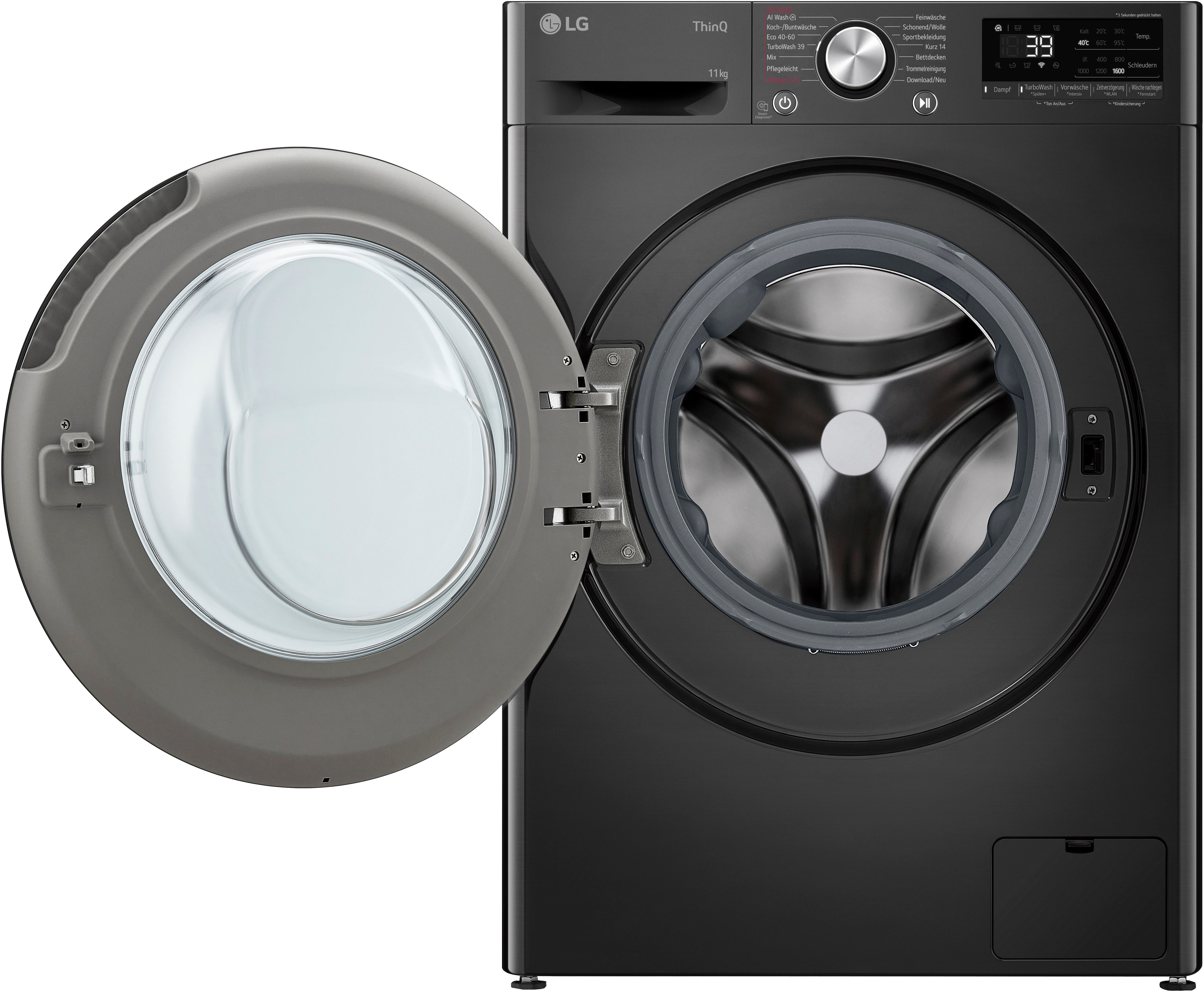 LG Waschmaschine Serie 7 F6WR701YB, 11 kg, 1600 U/min, Steam Funktion