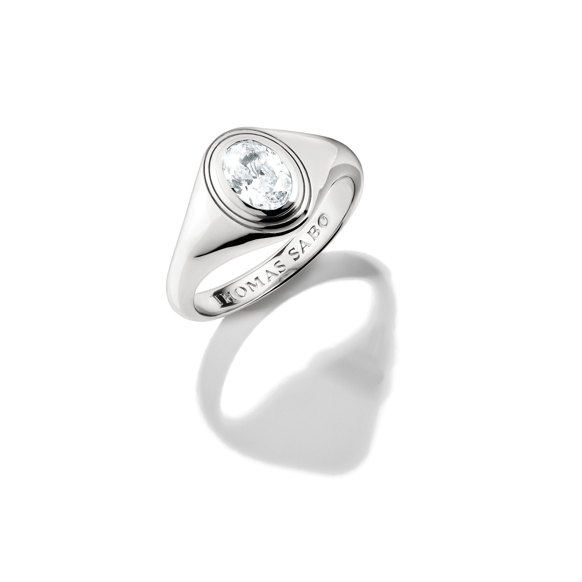 THOMAS SABO Fingerring Bold Elegance Ring mit ovalem Zirkoniastein, mit Zirkonia (synth)