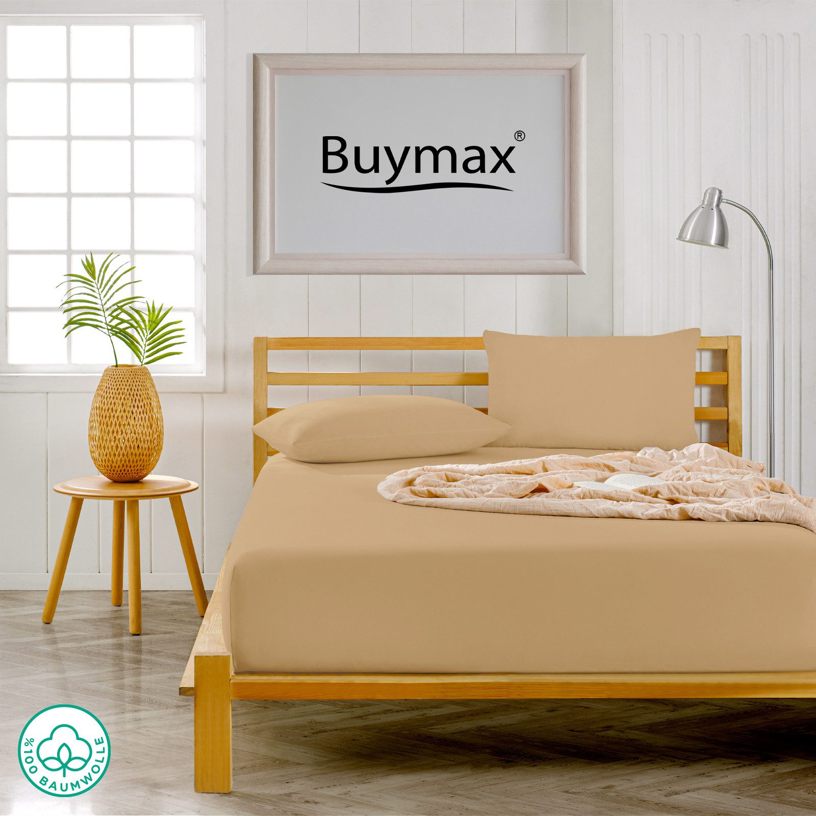 Buymax Kissenbezüge Kissenbezug 100% Baumwolle Premium Jersey, (2 Stück), Kissenhüllen, Reißverschluss, atmungsaktiv, unifarben, einfarbig