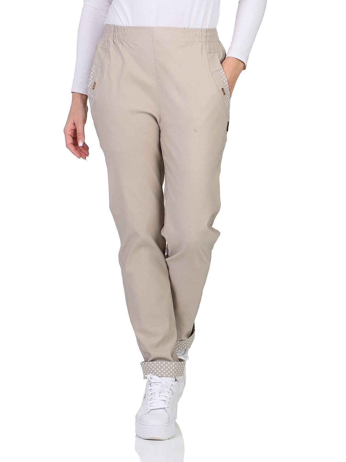 OriginalYou Stretch-Hose Sommerhose Damen Schlupfhose ANKER maritime Stoffhose auch in großen Größen erhältlich, mit elastischem Bund – Bild 4 von 5