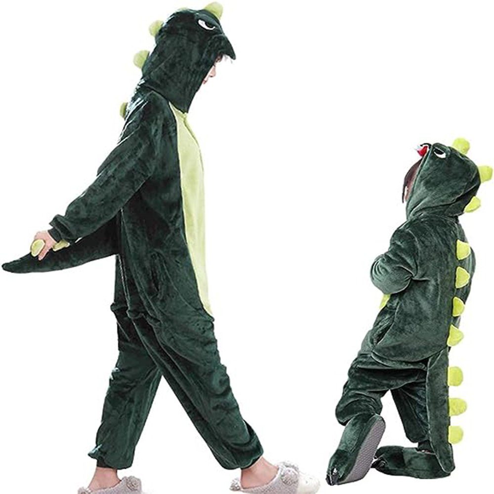 Pyjama DEBAIJIA Kinder Flanell Jumpsuit Jungen Mädchen Pyjama Overall