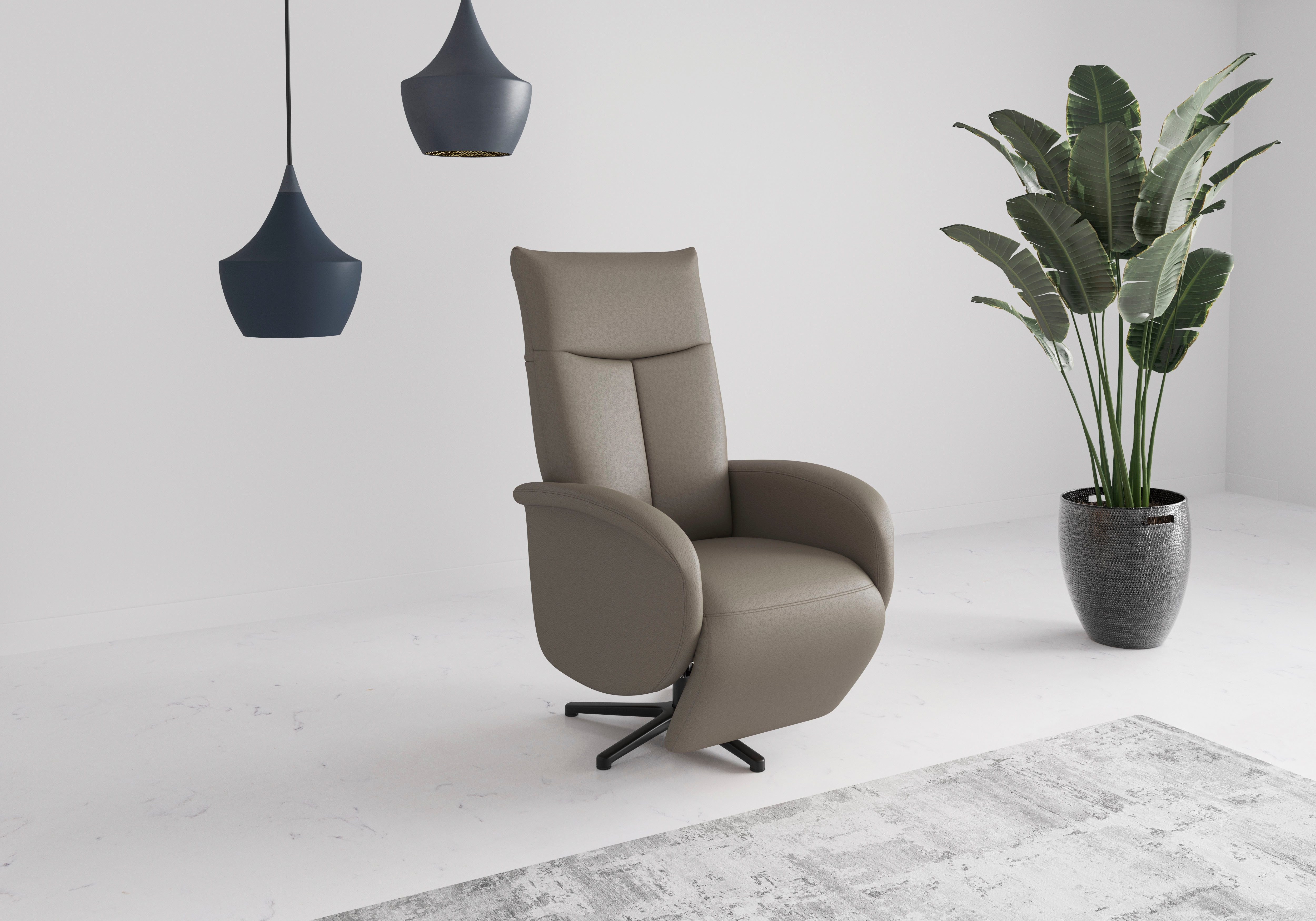 sit&more TV-Sessel Zora mit Kopfteilverstellung & Drehfunktion, weitere Funktionen, Ergonomie M: elektr. Fußstütze & Rückenlehne, Akku