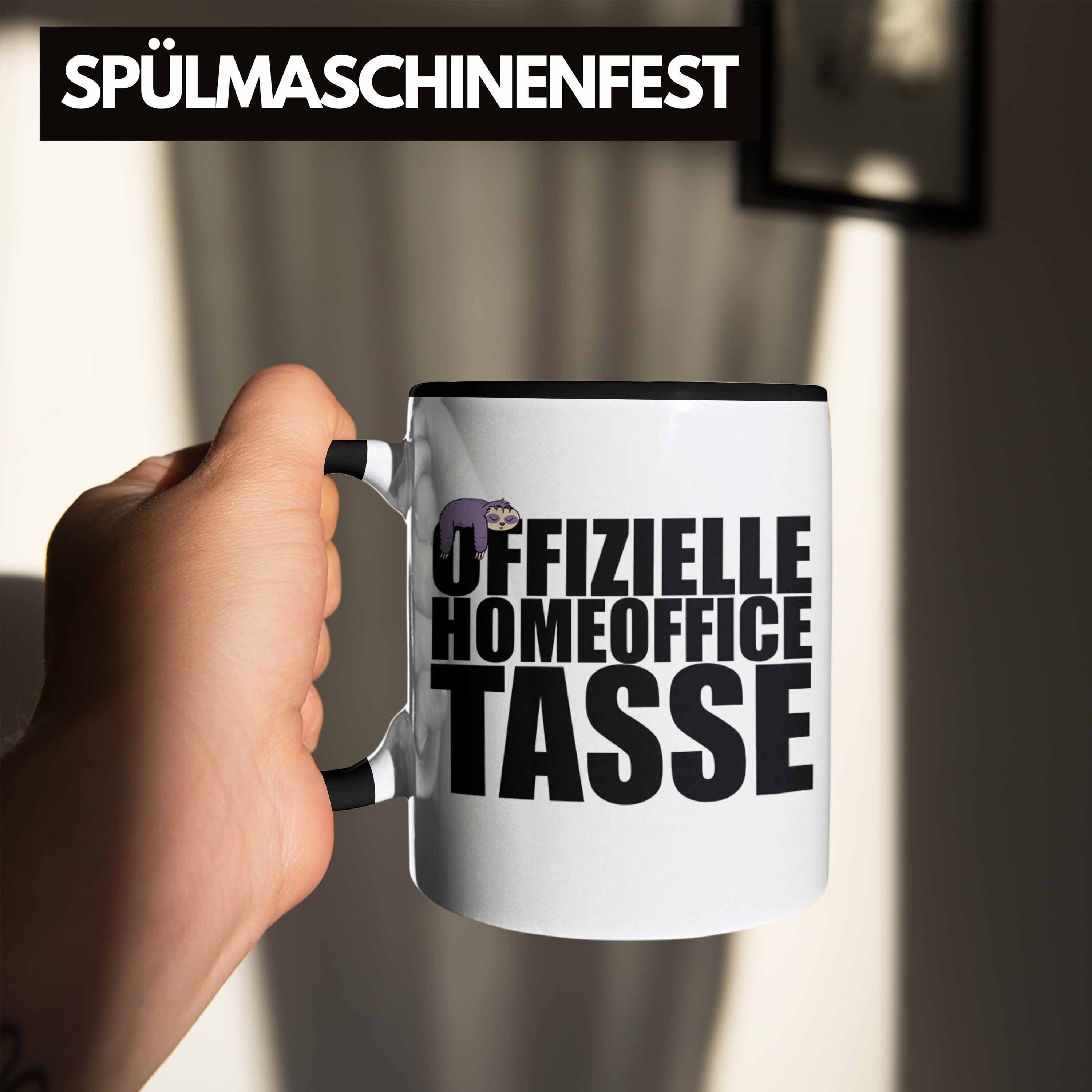 - Trendation Männer, Offizielle Homeoffice - Home Schwarz Tasse Lustig Trendation Beidseitig Geschenk Spruch Office Faultier Bedruckt Kaffetasse Tasse