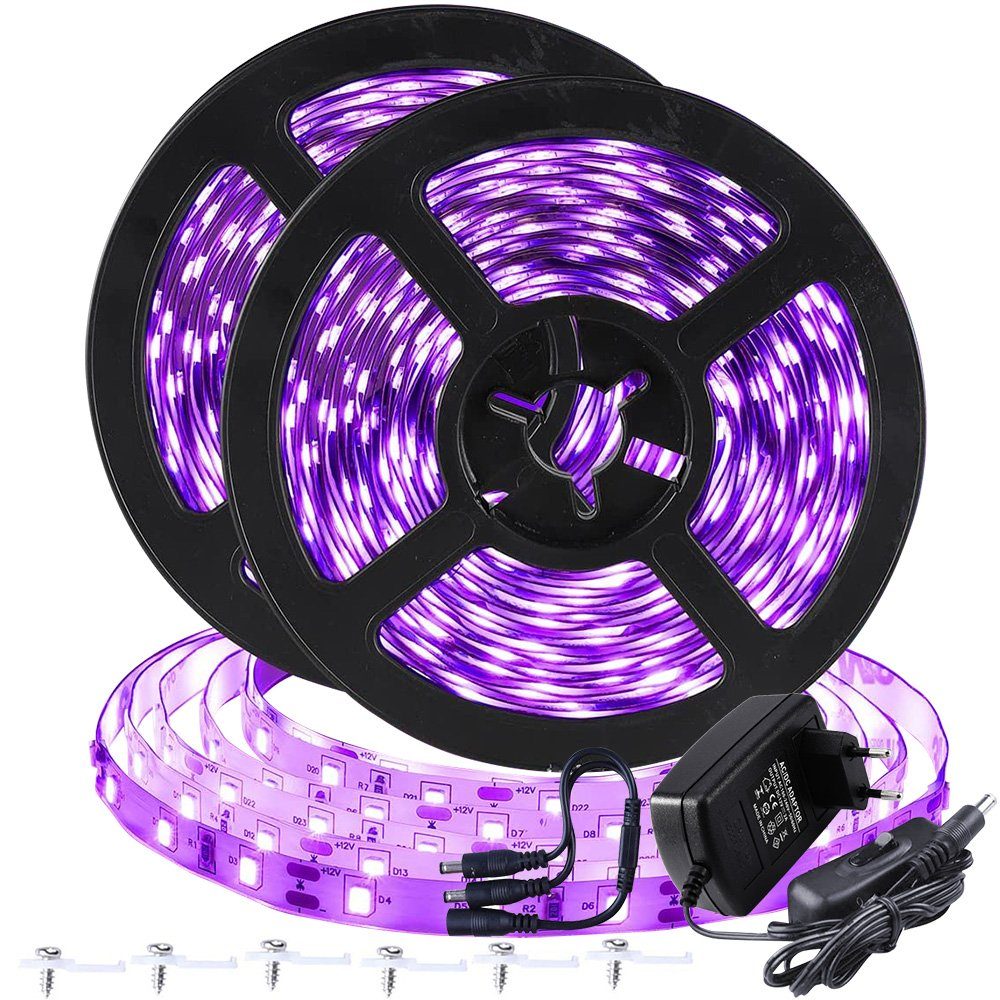 Rosnek LED-Streifen LED-UV-Schwarzlicht-Streifen, 5M/12M,Flexible, Party Cl günstig online kaufen