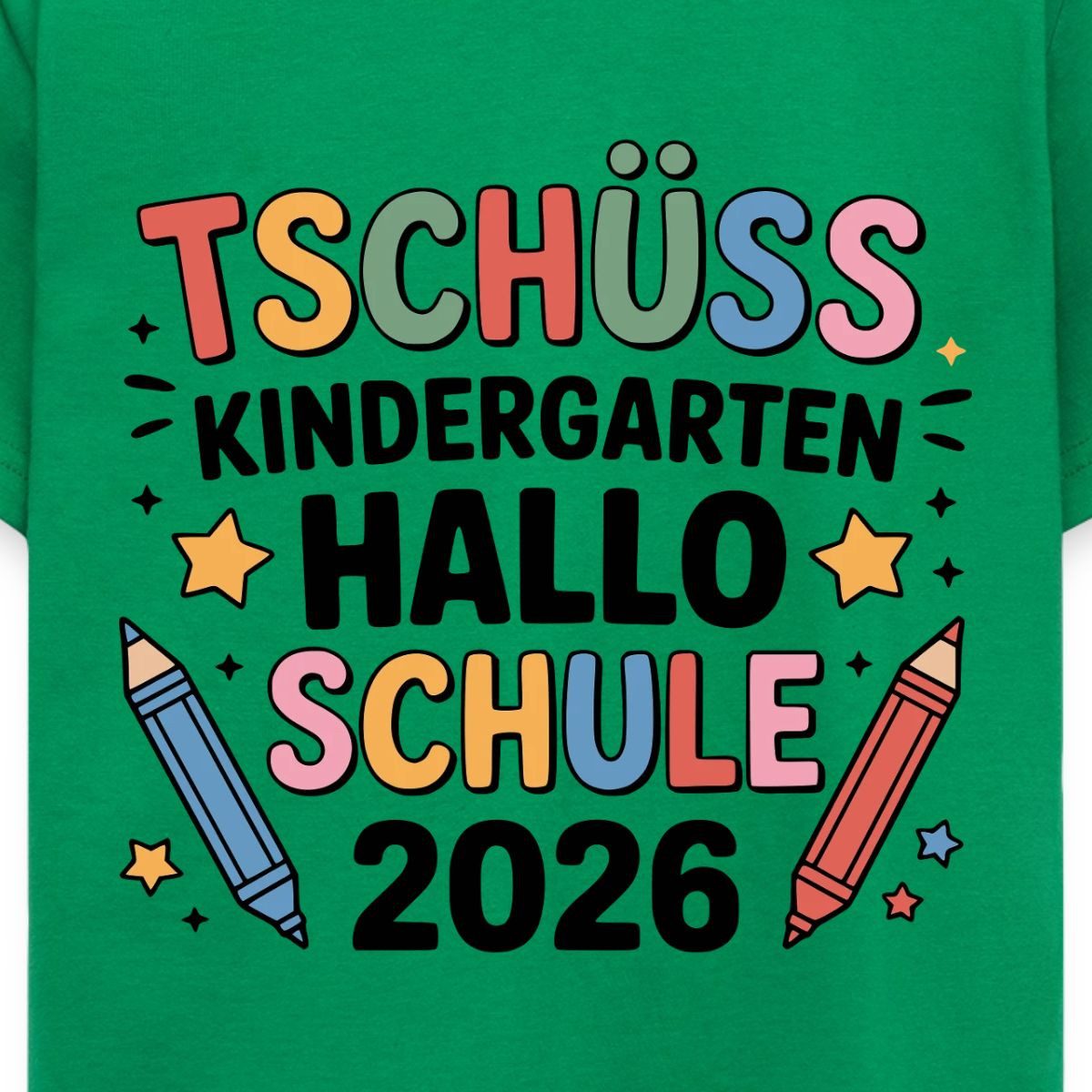 Spreadshirt T-Shirt Tschüss Kindergarten Hallo Schule 2026 Kinder T-Shirt (1-tlg) Fällt klein aus. Wir empfehlen, eine Größe größer zu bestellen. – Bild 2 von 5