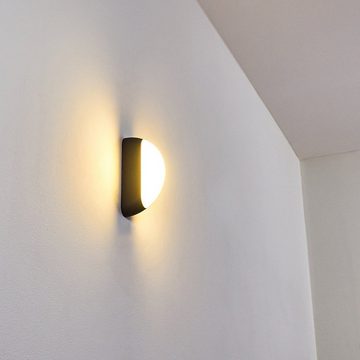 hofstein Außen-Wandleuchte »Grazzano« LED Außenwandlampe aus Metall/Kunststoff in Schwarz/Weiß, 3000 Kelvin, 570 Lumen, Wandleuchte, Lichteffekt für Terrasse/Hof/Haustür, IP44