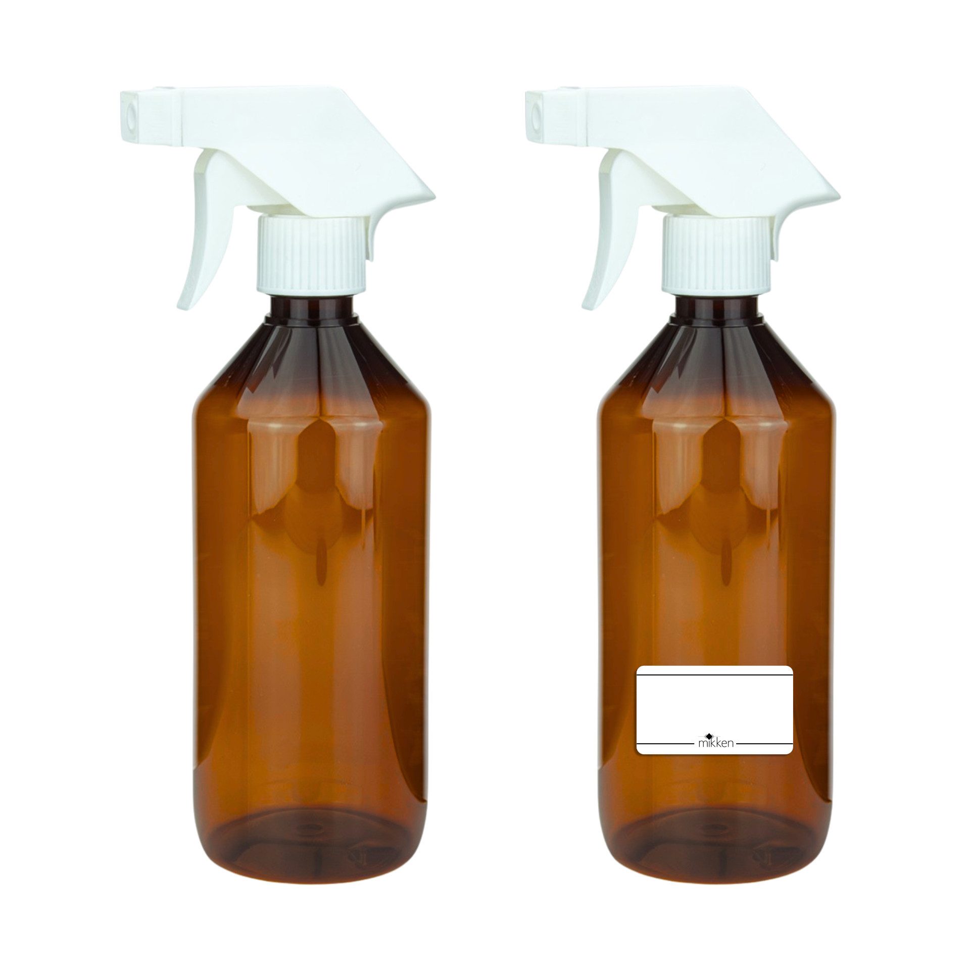 mikken Sprühflasche leere Flasche 500 ml braun PET Flasche mit Sprüher zum Befüllen, (2-tlg), UV-Schutz, 0,5 Liter