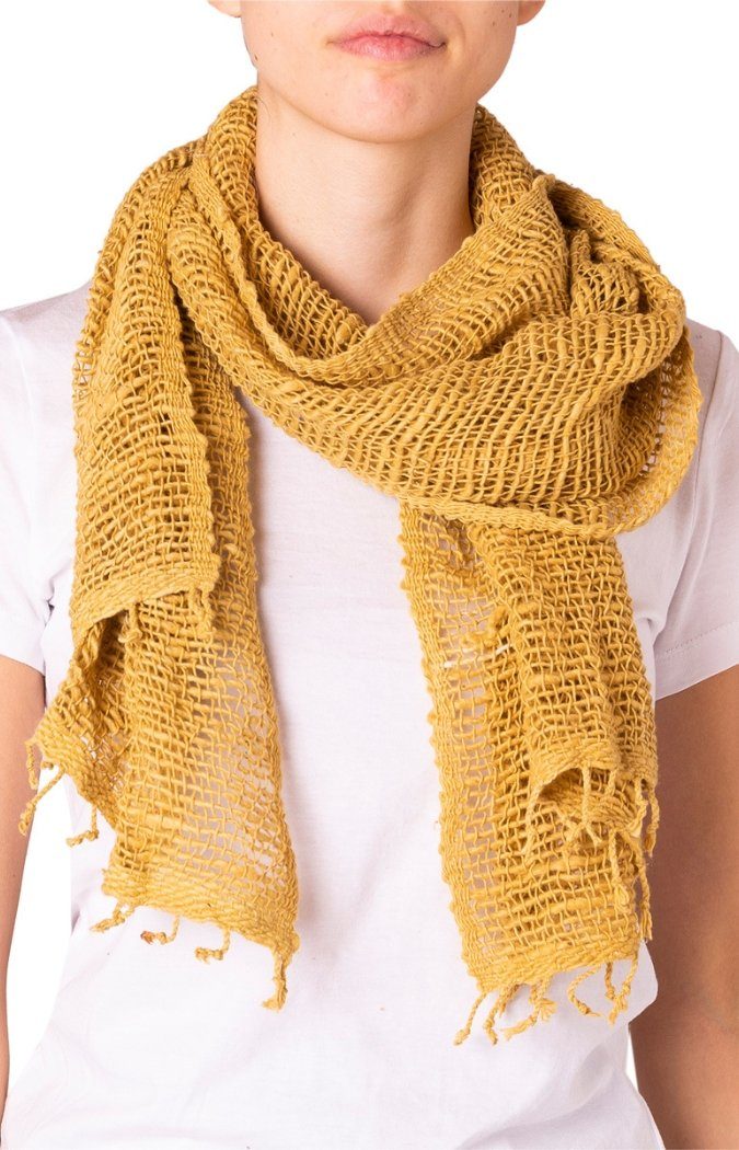 PANASIAM Schal Locker gewebter Baumwollschal in vielen schönen Farben auch als, Stola oder Schultertuch tragbar kuschelig für Herbst und Winter