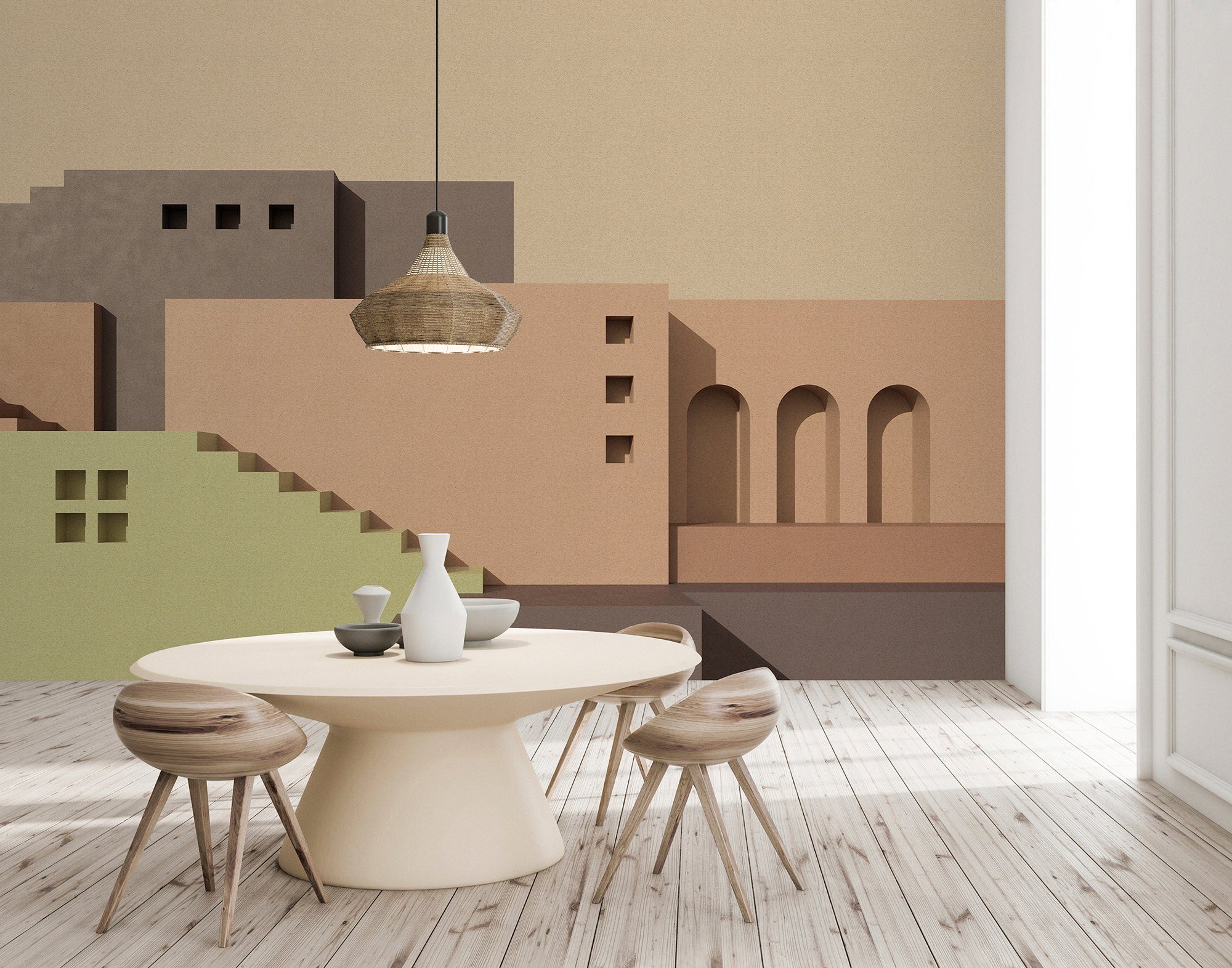 living Wand walls by beige Walls Tanger, glatt, Vlies, Fototapete Patel