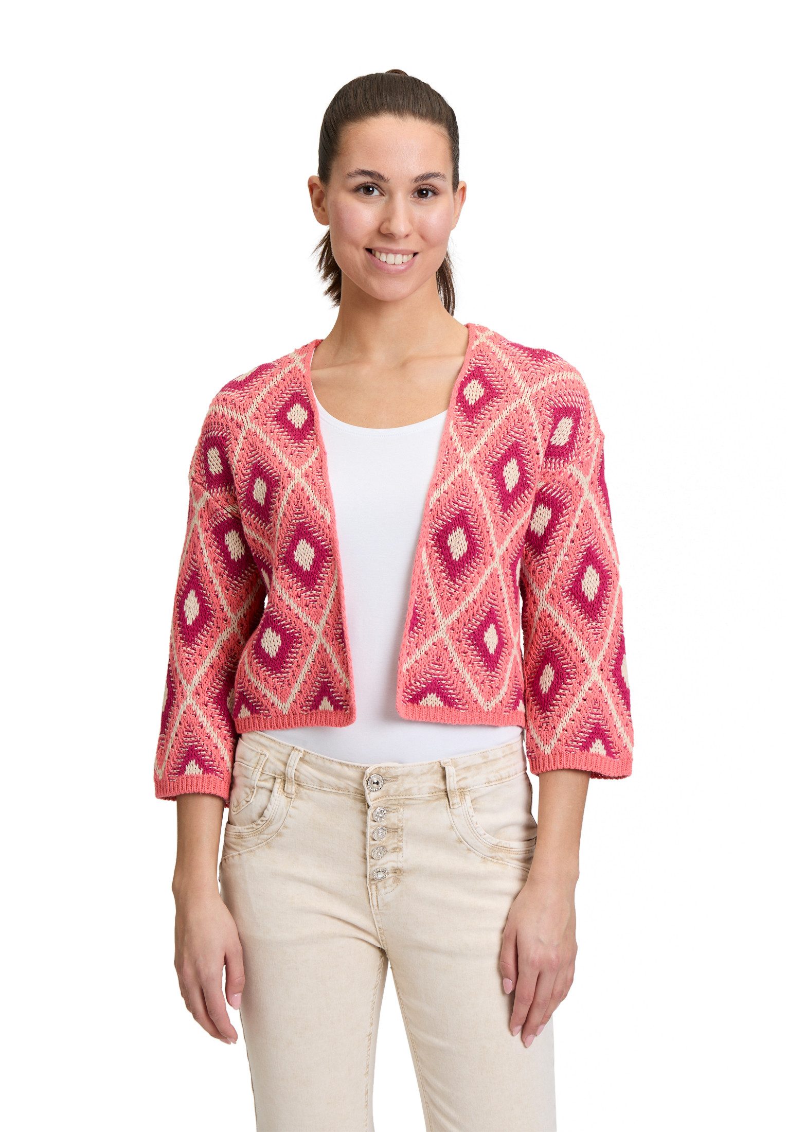 Cartoon Strickjacke Cartoon Casual-Strickjacke mit 3/4 günstig online kaufen
