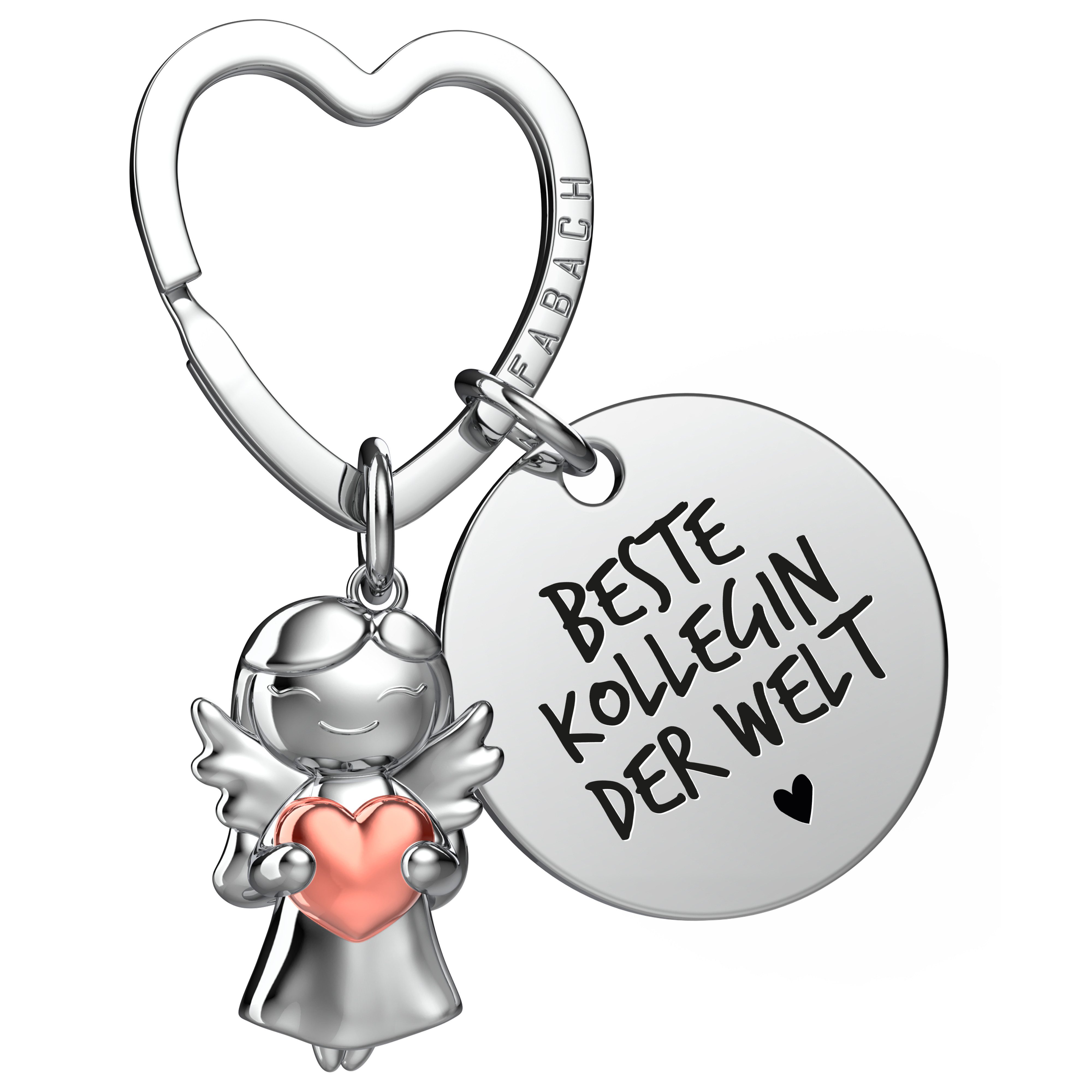 FABACH Schlüsselanhänger Schutzengel Star in Charms Größe mit Gravur "Beste Kollegin"