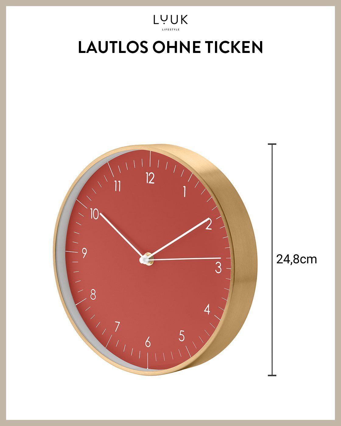 LUUK LIFESTYLE Wanduhr Helsinki (lautlos und ohne Ticken, modernes & skandi günstig online kaufen
