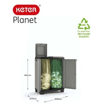 Keter Fächerschrank Recycling-Schrank Planet Grau und Schwarz (1-St)