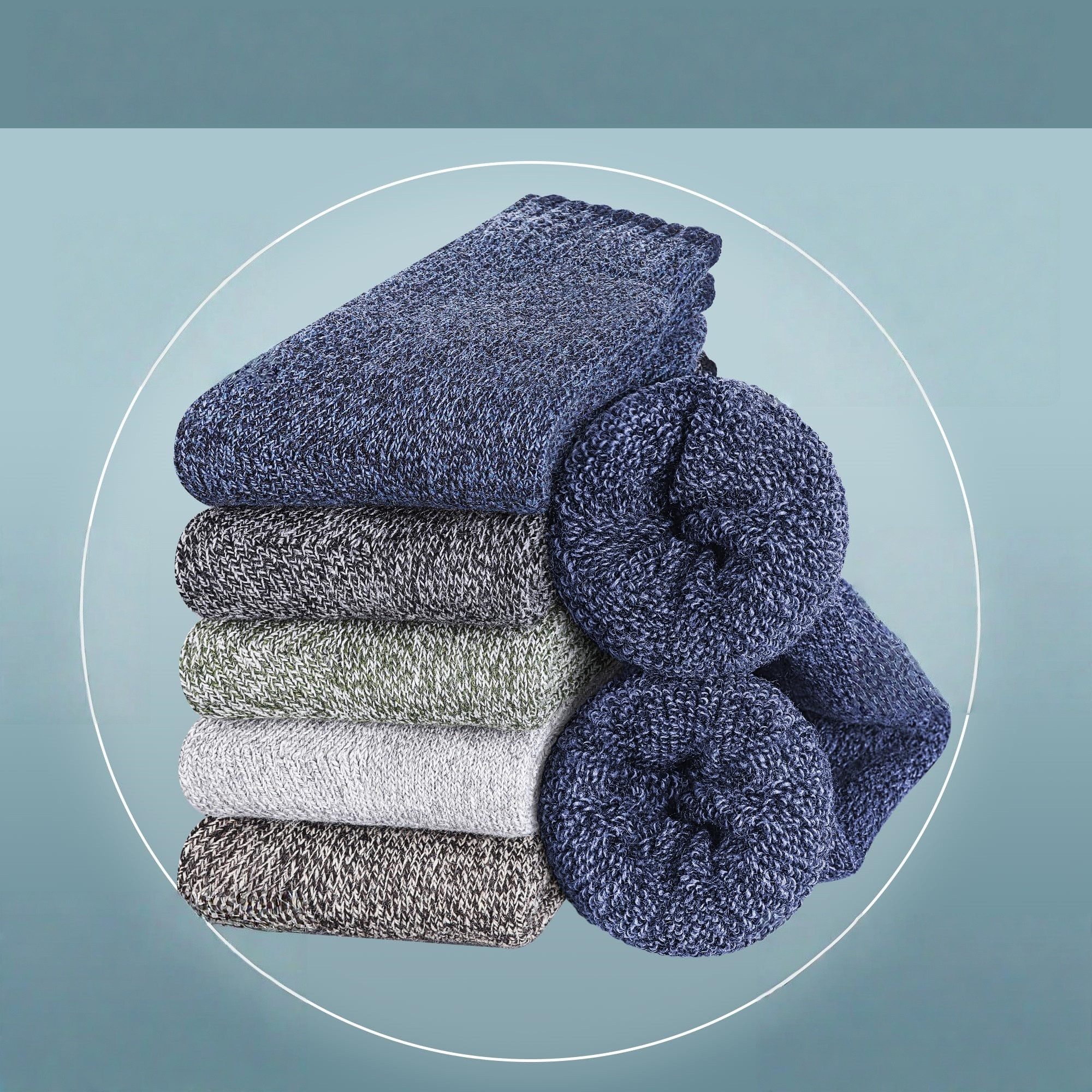 FOUORTUNATE-BEE Thermosocken 5 Paar Herren-Wintersocken, warme Outdoor- und günstig online kaufen