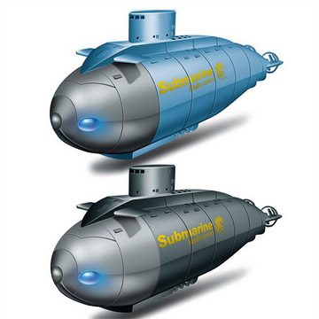 yozhiqu Spielzeug-Boot 2,4 G elektrisches U-Boot,6 Kanäle, Mini-Tauchmodell mit Fernbedienung, Turbinenantrieb/kabelloses Laden, mit Navigationslicht