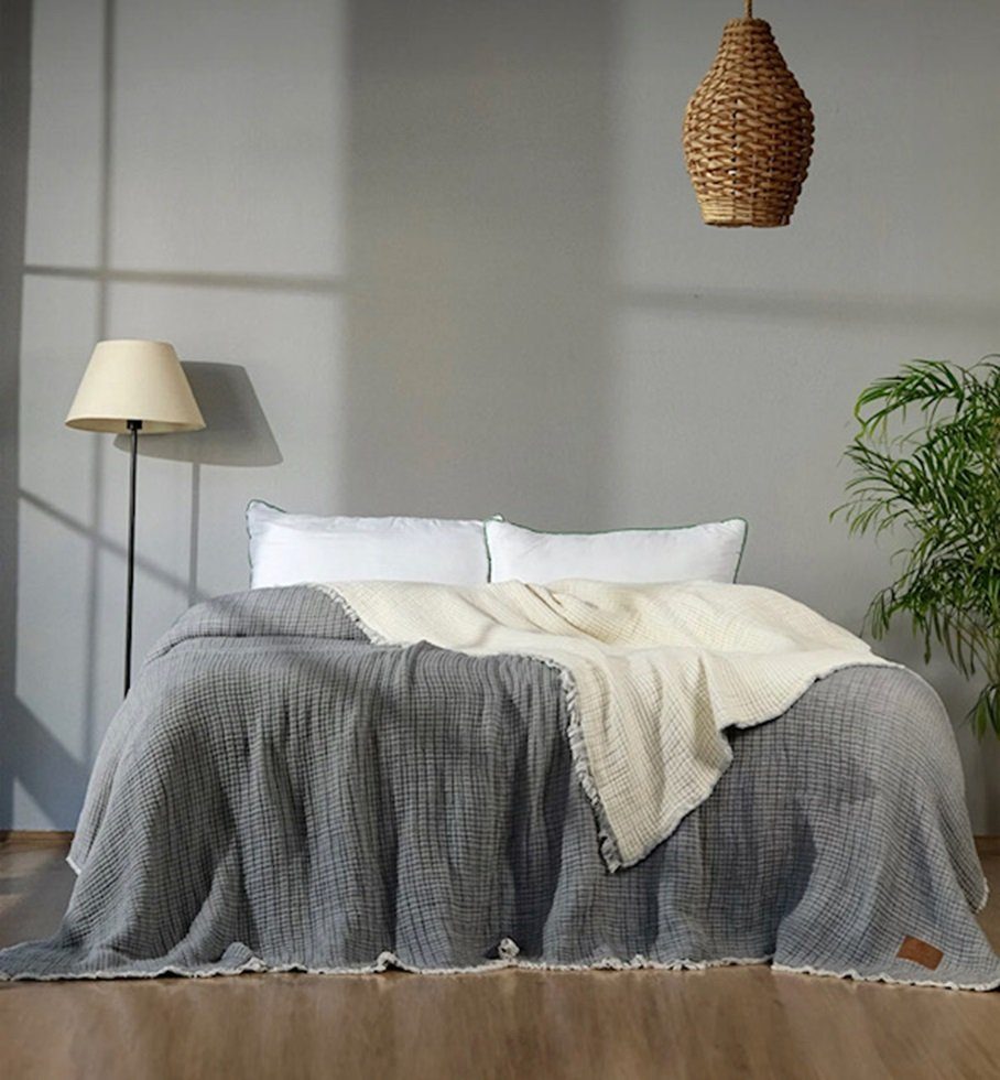 Wohndecke Premium Musselin Wohn/Schlafdecke Double Face günstig online kaufen