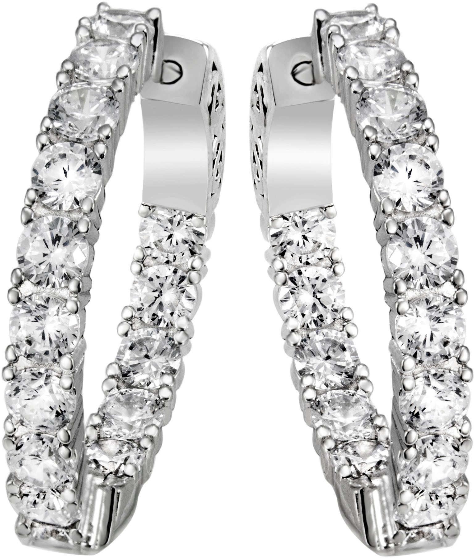 Paar Creolen Schmuck Geschenk Silber 925 Ohrschmuck Ohrringe