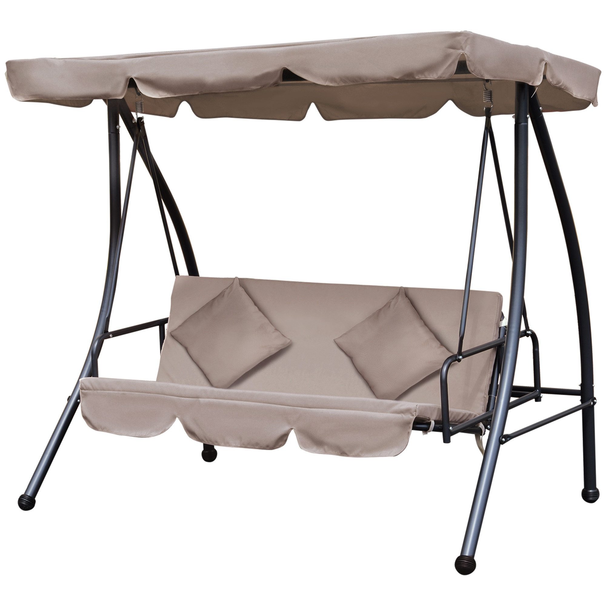 Hollywoodschaukel Hollywoodschaukel mit Liegefunktion Braun 200x 125 x 170 cm