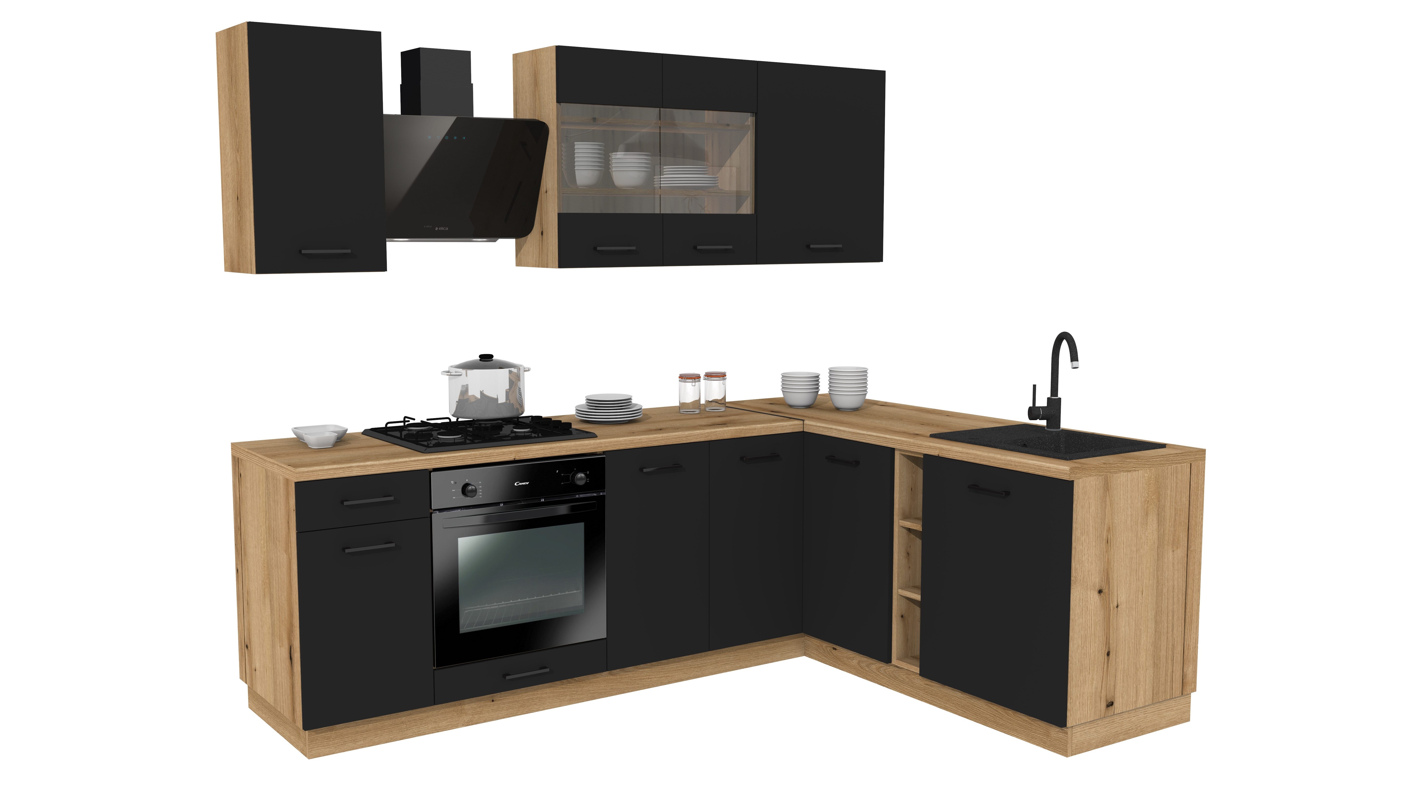 ROYAL24_MARKT Winkelküche - SIMPLY Z3 – Langlebige Materialien, (Komplett Set), Premium - Modern - Exzellent.