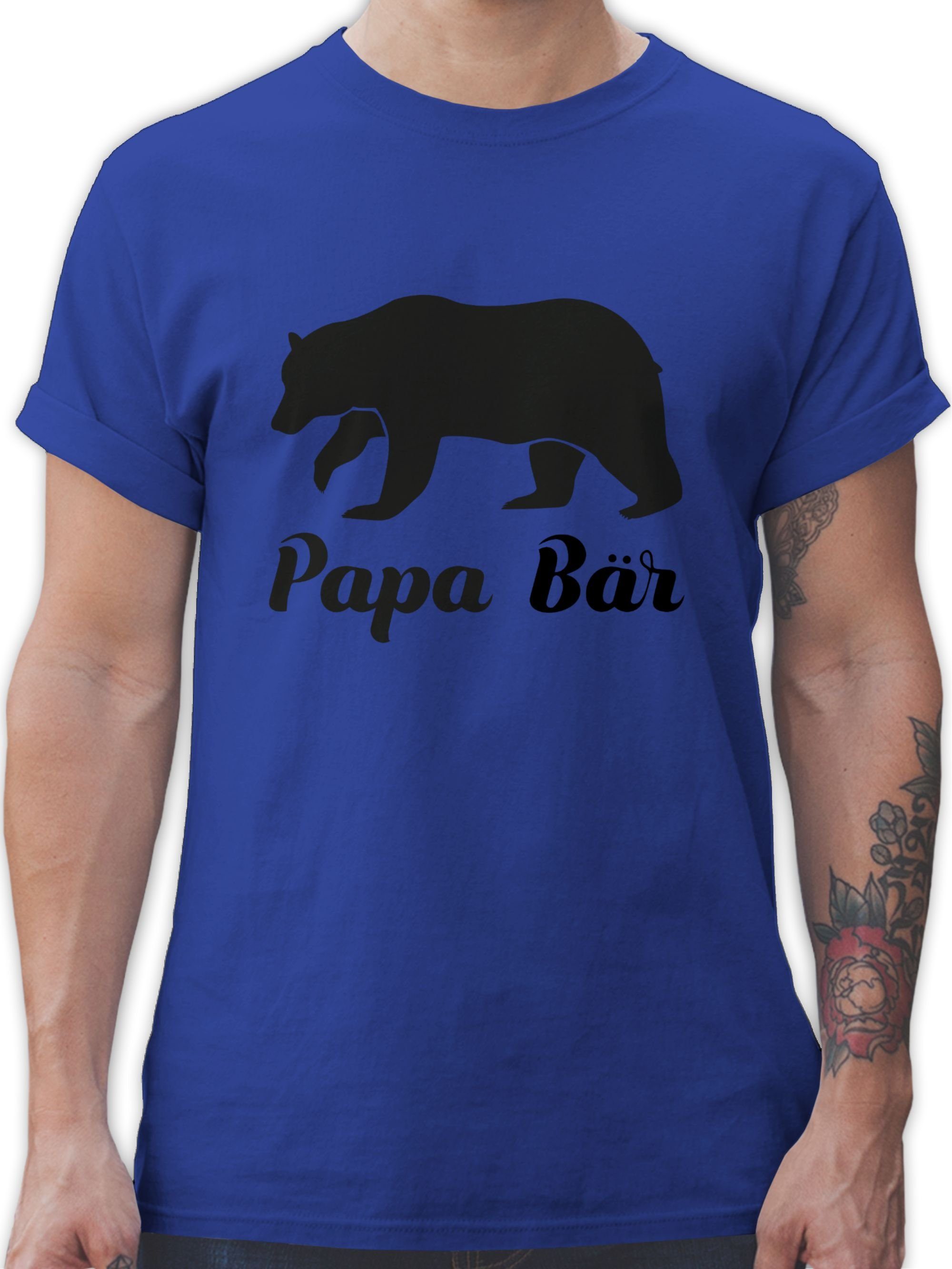 Shirtracer T-Shirt Papa Bär Vatertag für Geschenk 3 Papa Royalblau