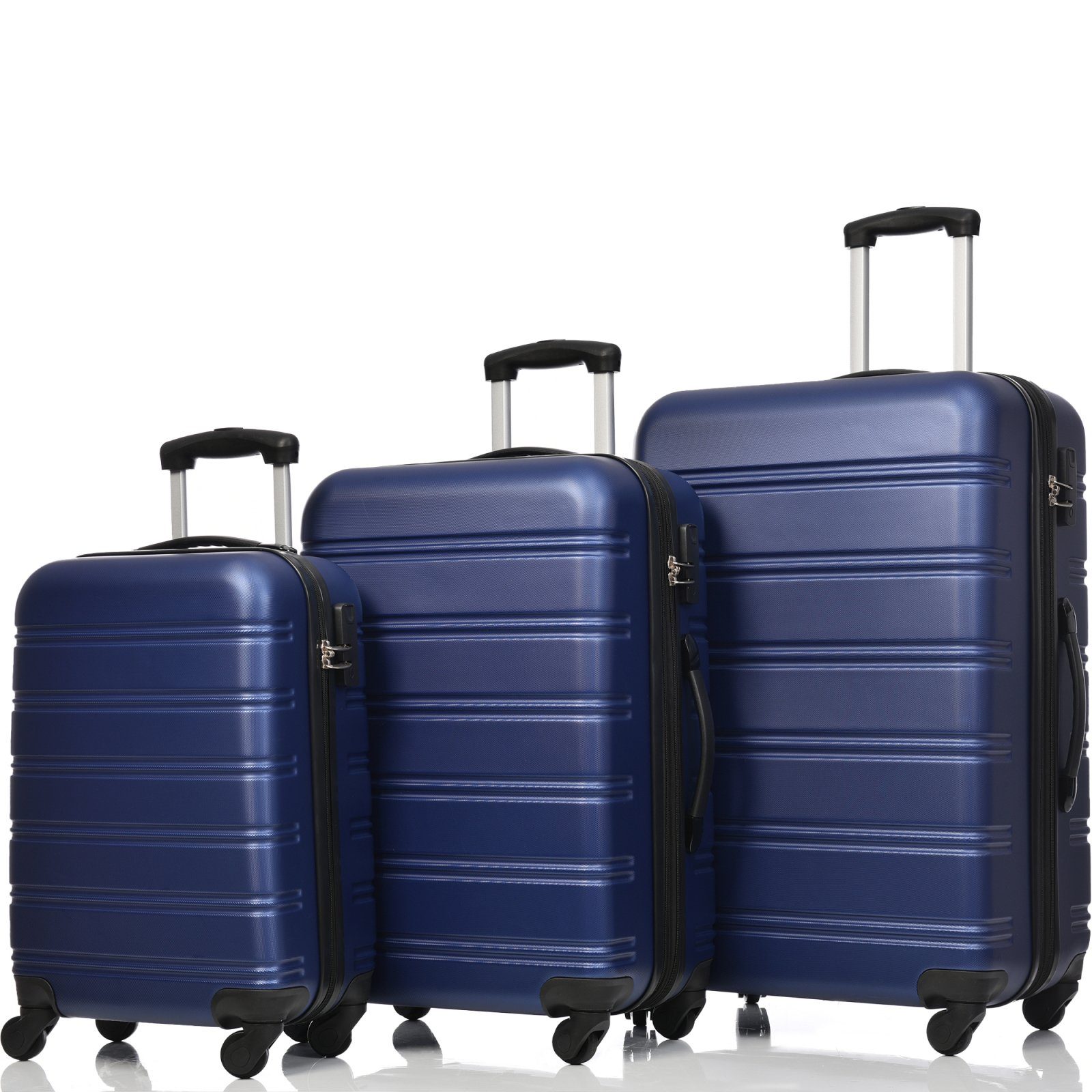 ZollschlossABS-Material Kofferset dunkelblau TSA SEEZSSA (3 tlg)Koffer Trolleymit