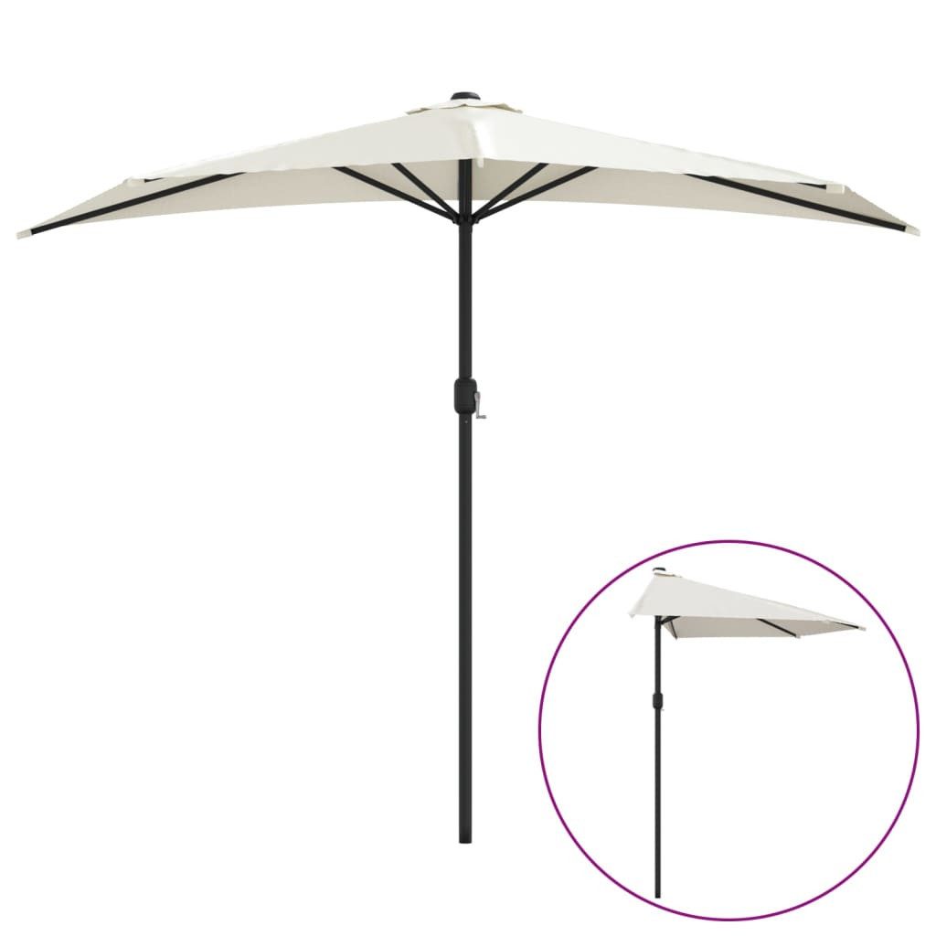 furnicato Sonnenschirm Balkon-mit Alu-Mast Sandfarben 270x144 cm Halbrund, LxB: 144x270 cm