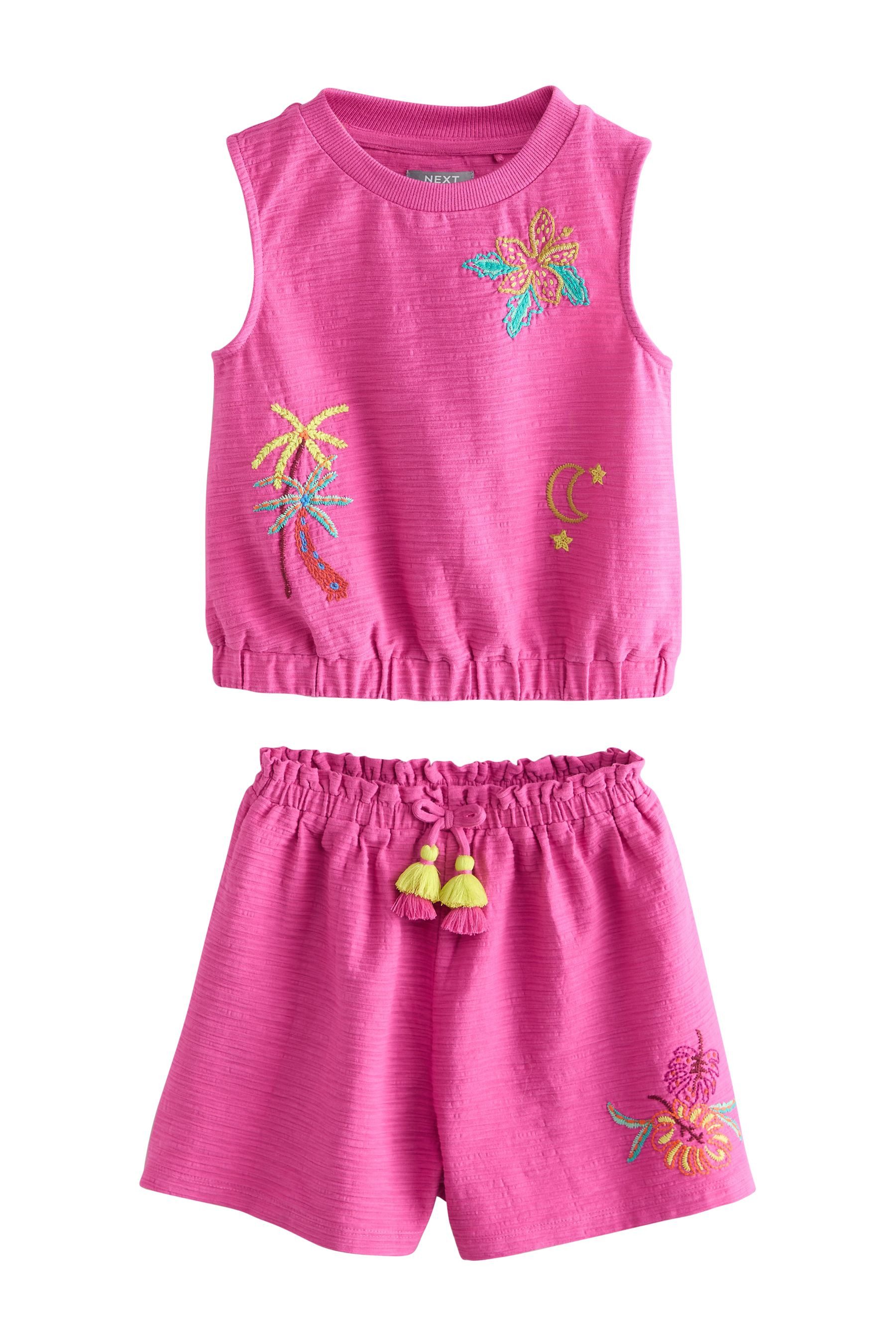 Next Top & Shorts Set aus besticktem Trägertop und Shorts (2-tlg)