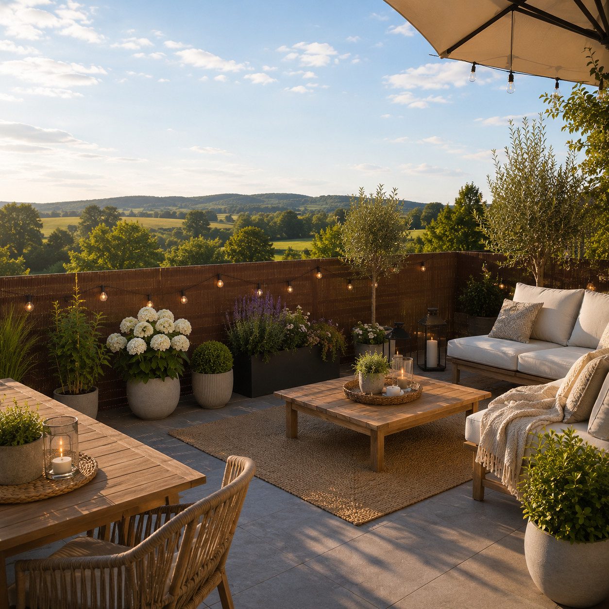Sekey Balkonsichtschutz Sichtschutzmatte in Natur-Optik, wetterfest für Balkon, Garten & Zaun UV-beständig und wetterfest für Balkon, Garten & Terrasse – Bild 4 von 5