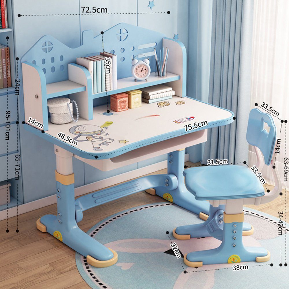 NUODWELL Kinderschreibtisch Kinderschreibtischstuhl Set, Höhenverstellbar r günstig online kaufen