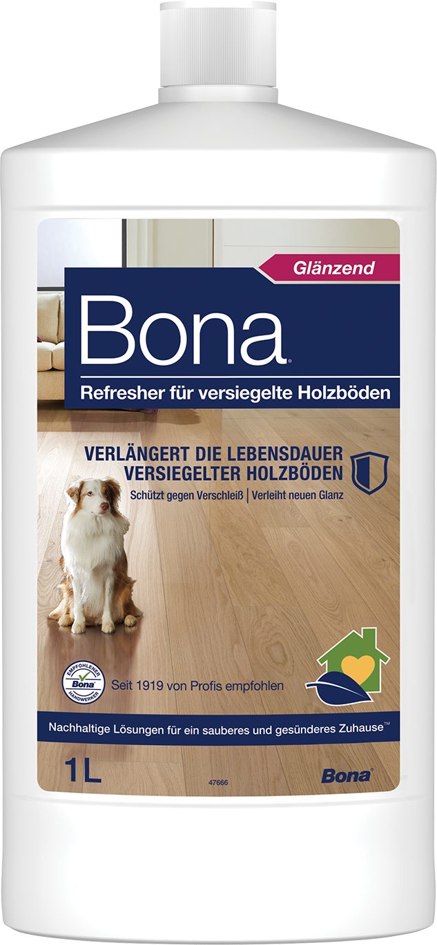 Bona Refresher für versiegelte Holzböden 1 L Bodenpflegemittel, Gebrauchsfertiges Lack-Pflegemittel