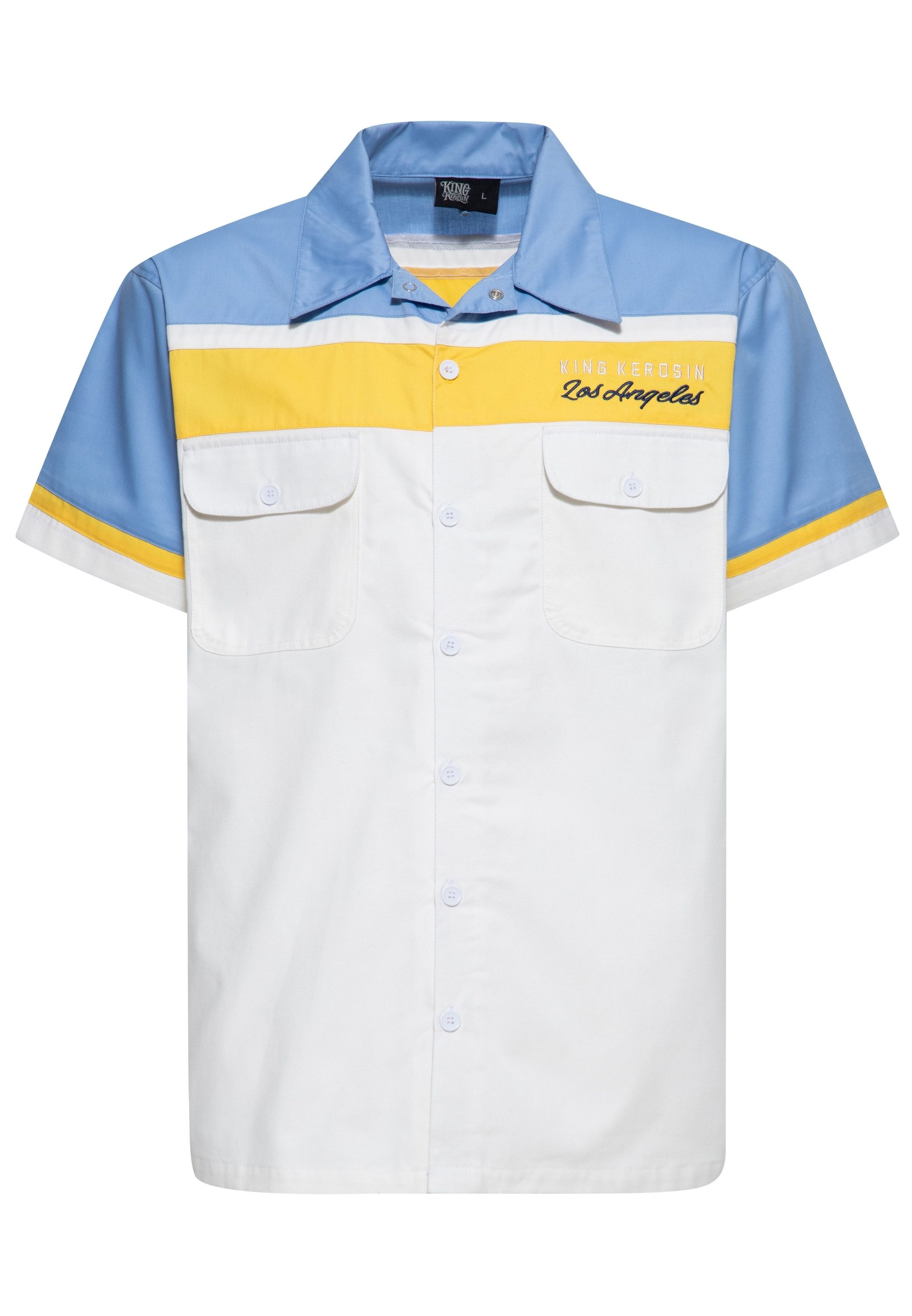KingKerosin Kurzarmhemd Redondo Beach Speed Kings mit Colorblocking-Streifen