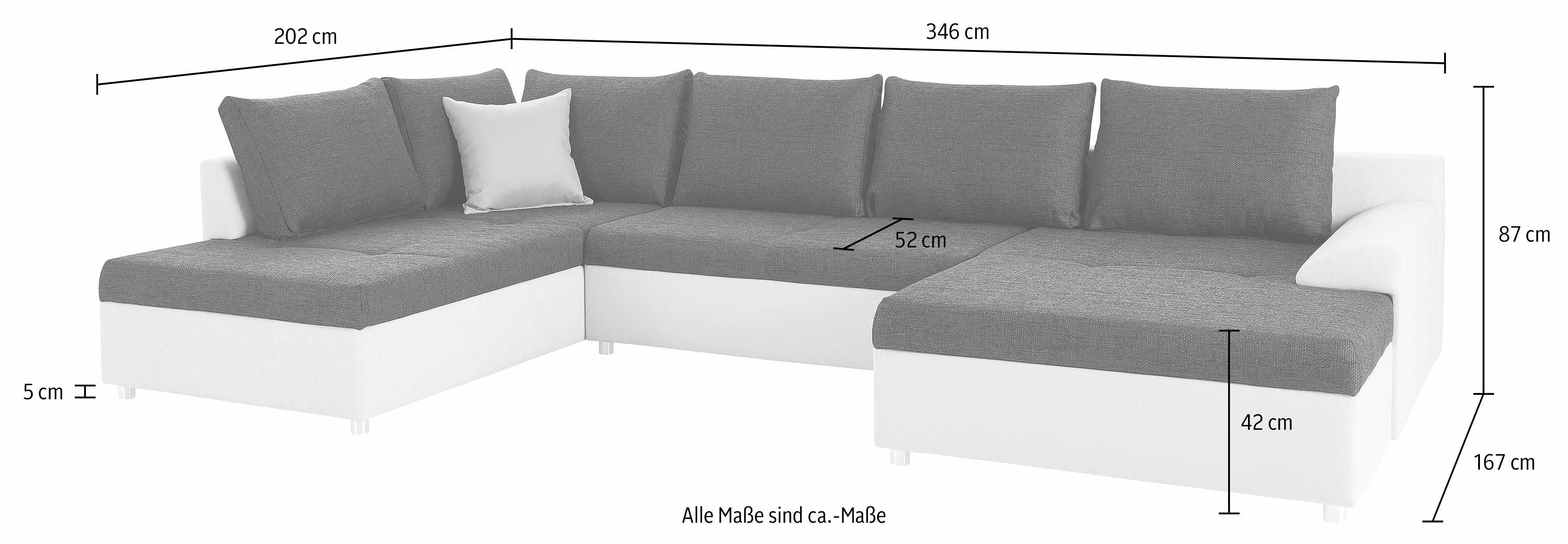 Gesamtmaße der Wohnlandschaft von COLLECTION AB