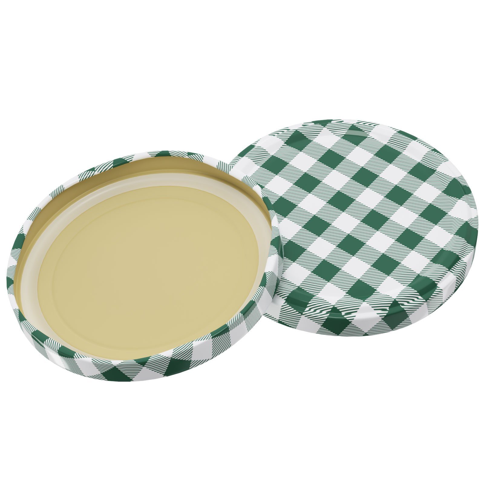 Wellgro Vorratsglas Einmachgläser Schraubdeckel grün kariert - 435 ml, (50-tlg) – Bild 3 von 5