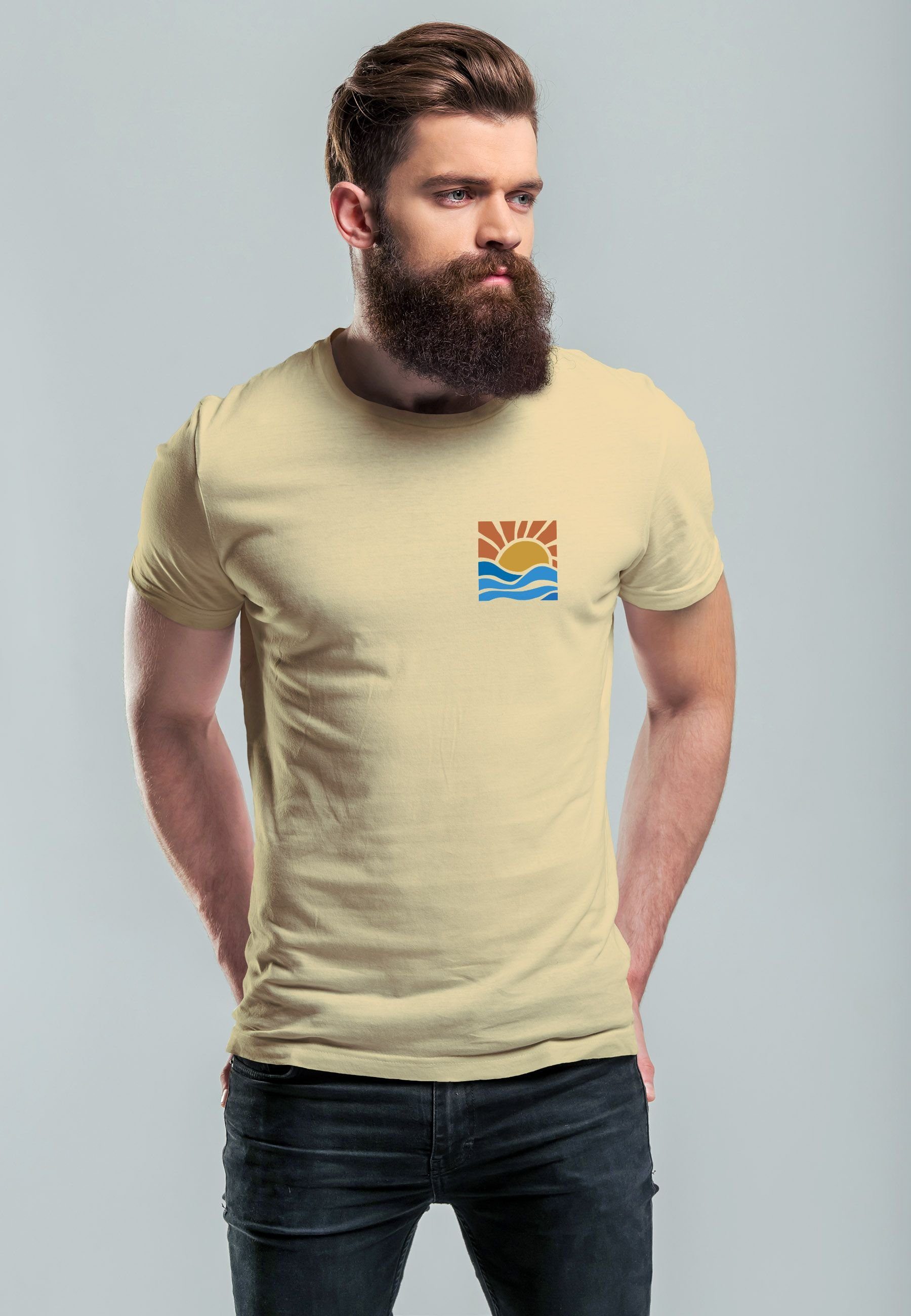 Neverless Print-Shirt Herren T-Shirt Logo Print günstig online kaufen