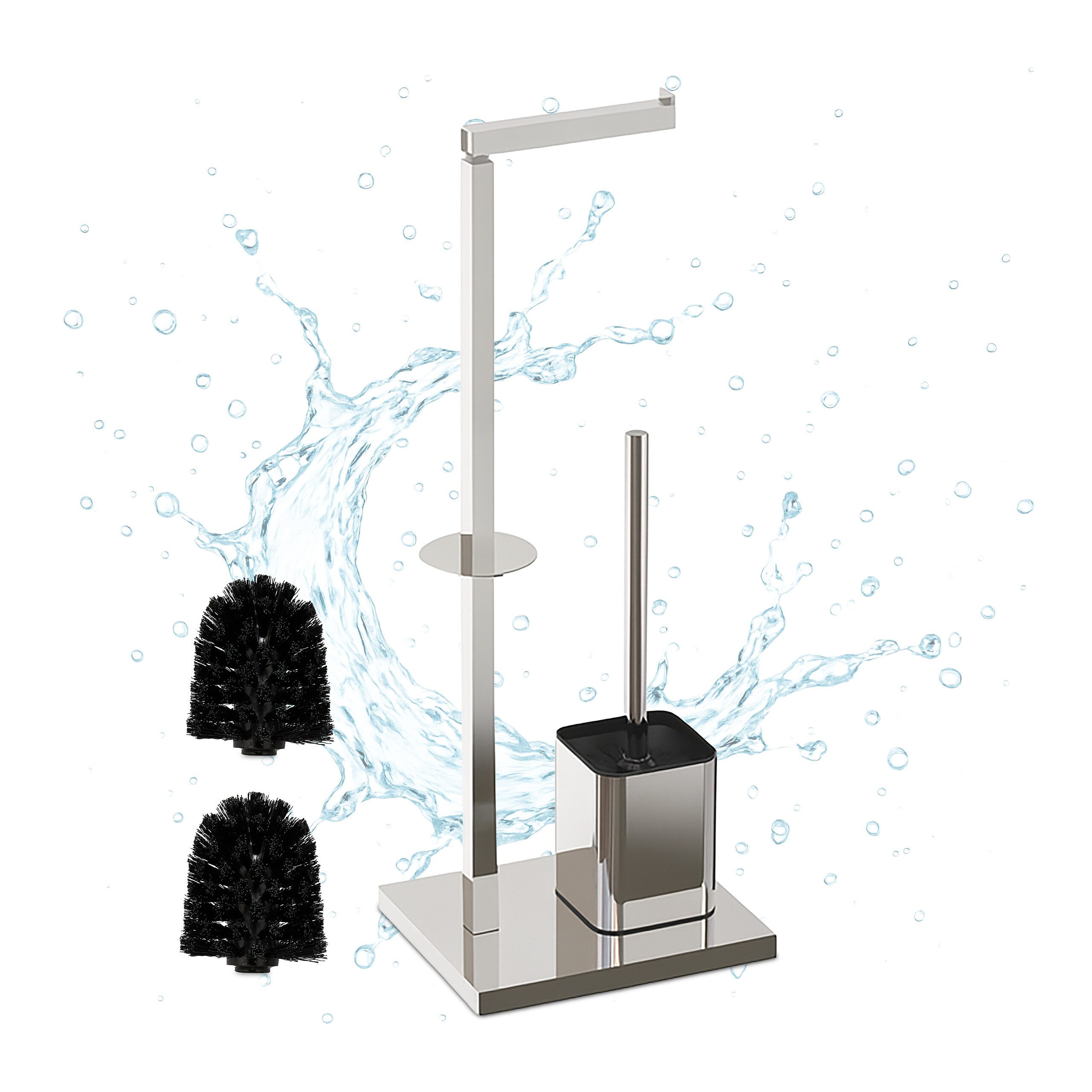 relaxdays WC-Garnitur aus Metall, silber