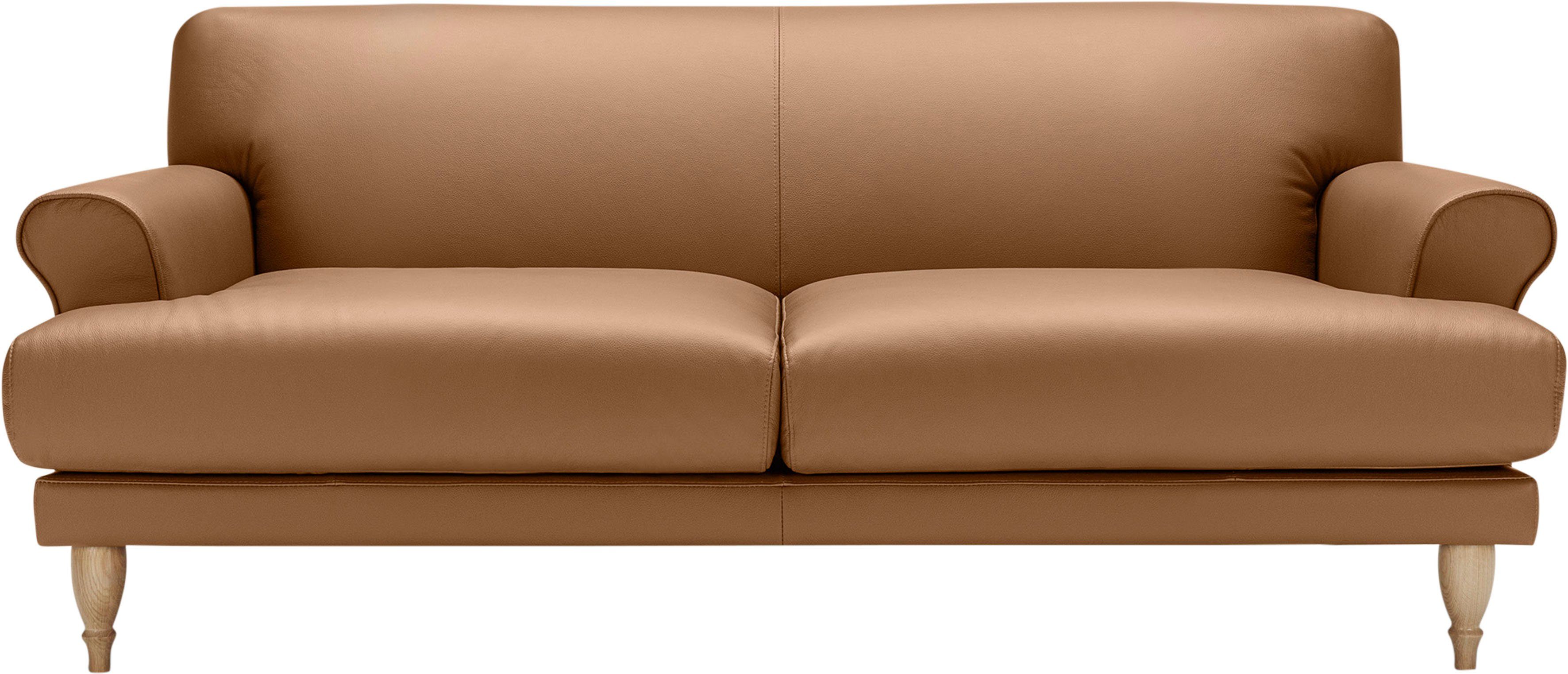 Füße natur, mit 2-Sitzer, Sitzunterfederung LOVI Polsterunterlage Sofa Ginger, in Eiche
