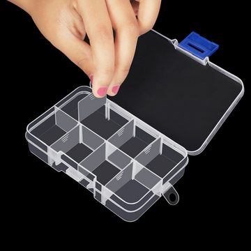 Belle Vous Organizer Transparente Sortierboxen (10er Pack) - 10,5 x 6,5 cm - 8 Fächer, Plastic Sorter Boxes with Dividers (10-Pack)