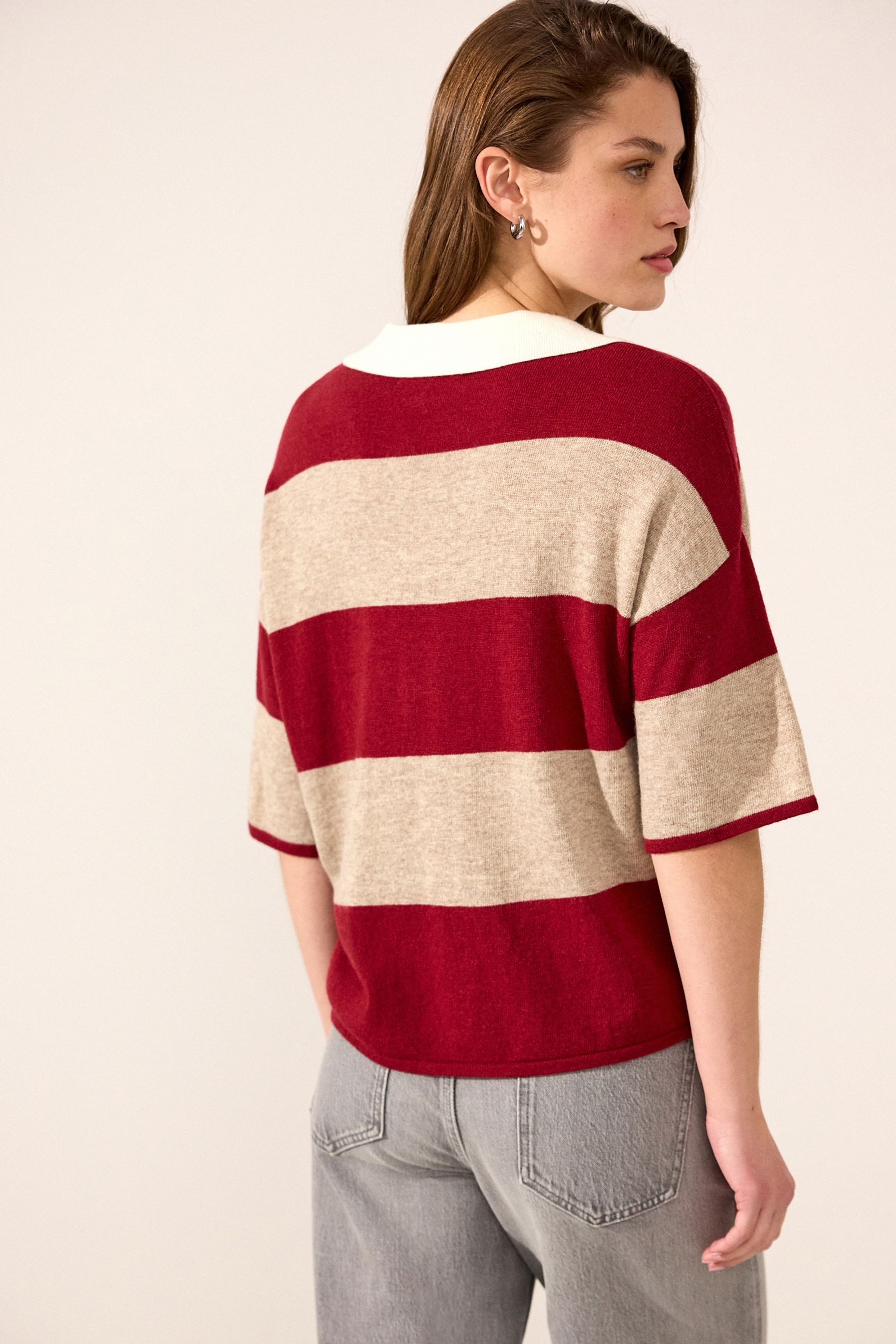 Next Kurzarmpullover Gestrickter Kurzampullover mit Wolle günstig online kaufen