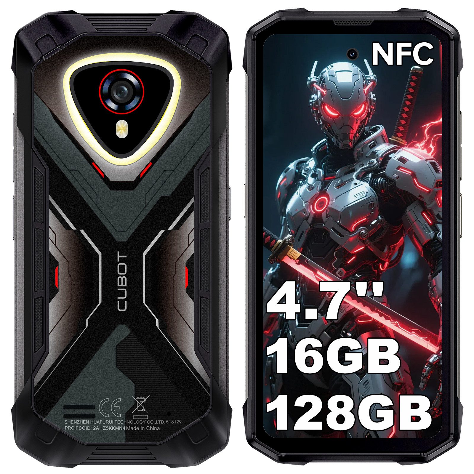 Cubot Kingkong Mini 4 Android 15 Outdoor Smartphone (11,94 cm/4.7 Zoll, 128 GB Speicherplatz, 48 MP Kamera, 4,7'' Display, 16GB+128GB, IP68, 4700mAh, NFC, OTG, GPS)