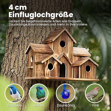 MAGICSHE Vogelhaus Nistkasten 6-Loch-Vogelhaus im Freien, Tierhäuser,Vogelfutter