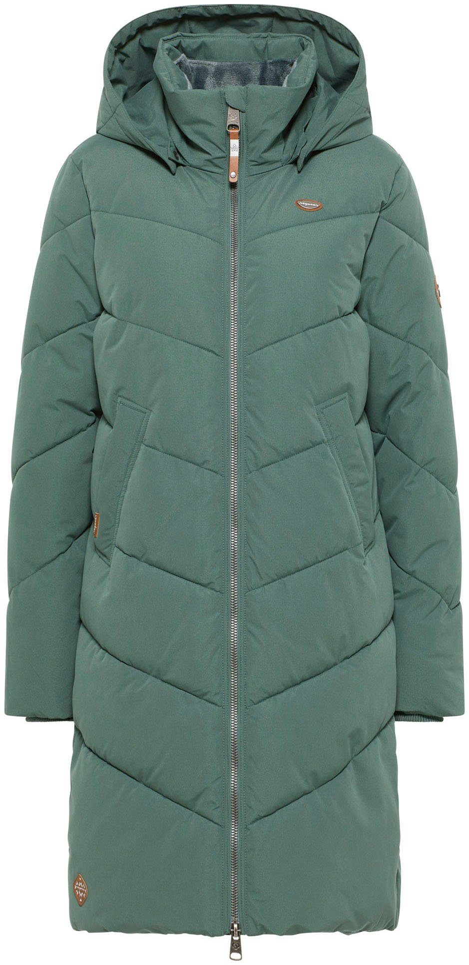 GREEN Ragwear REBELKA Winter-Stepp-Longmantel Steppjacke PINE