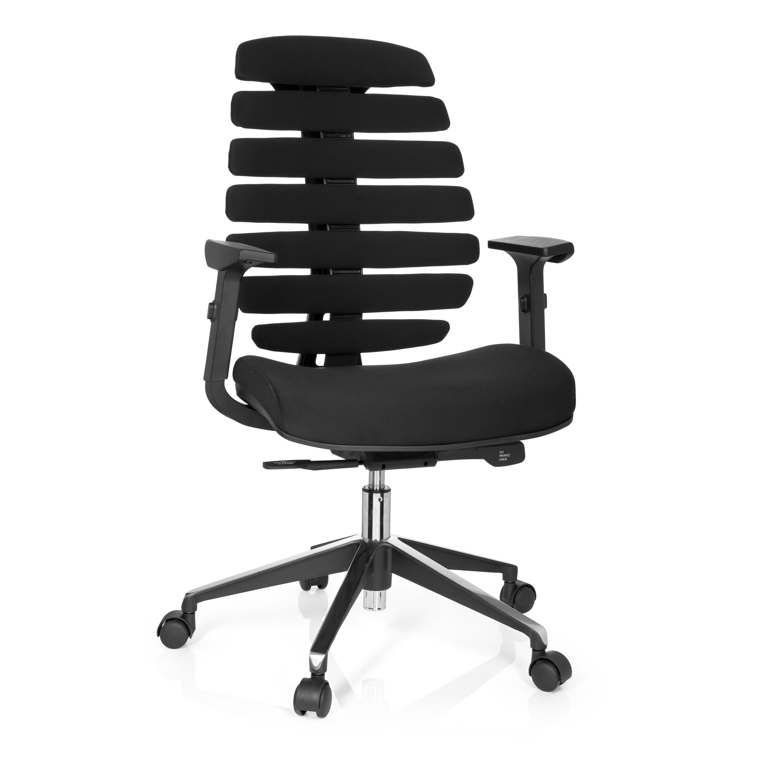 hjh OFFICE Drehstuhl Profi Bürostuhl ERGO LINE II Stoff mit Armlehnen (1 St), Ergonomischer Chefsessel, Schreibtischstuhl höhenverstellbar