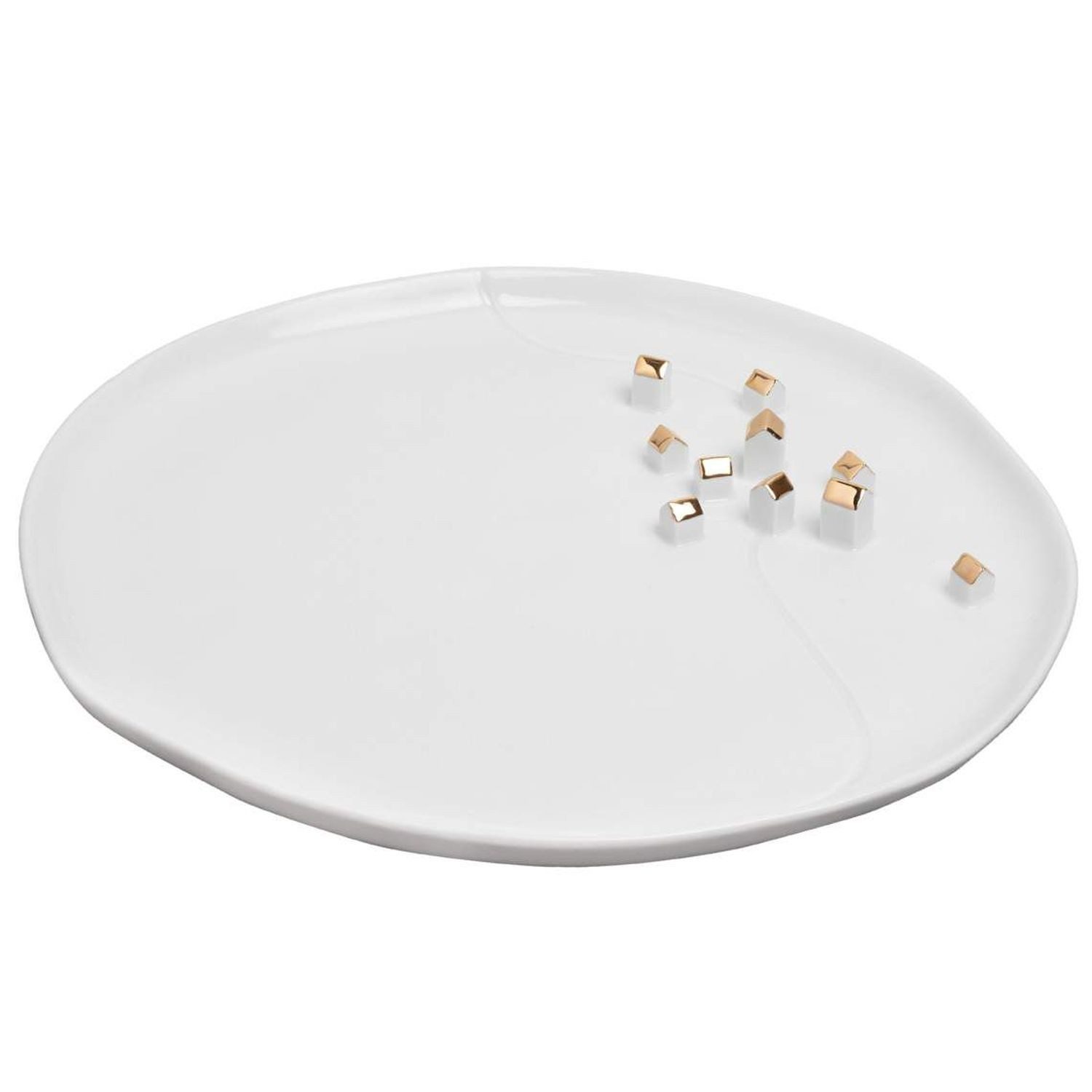 Räder Design Тарелки Porzellangeschichten Dorf Gold 32 cm