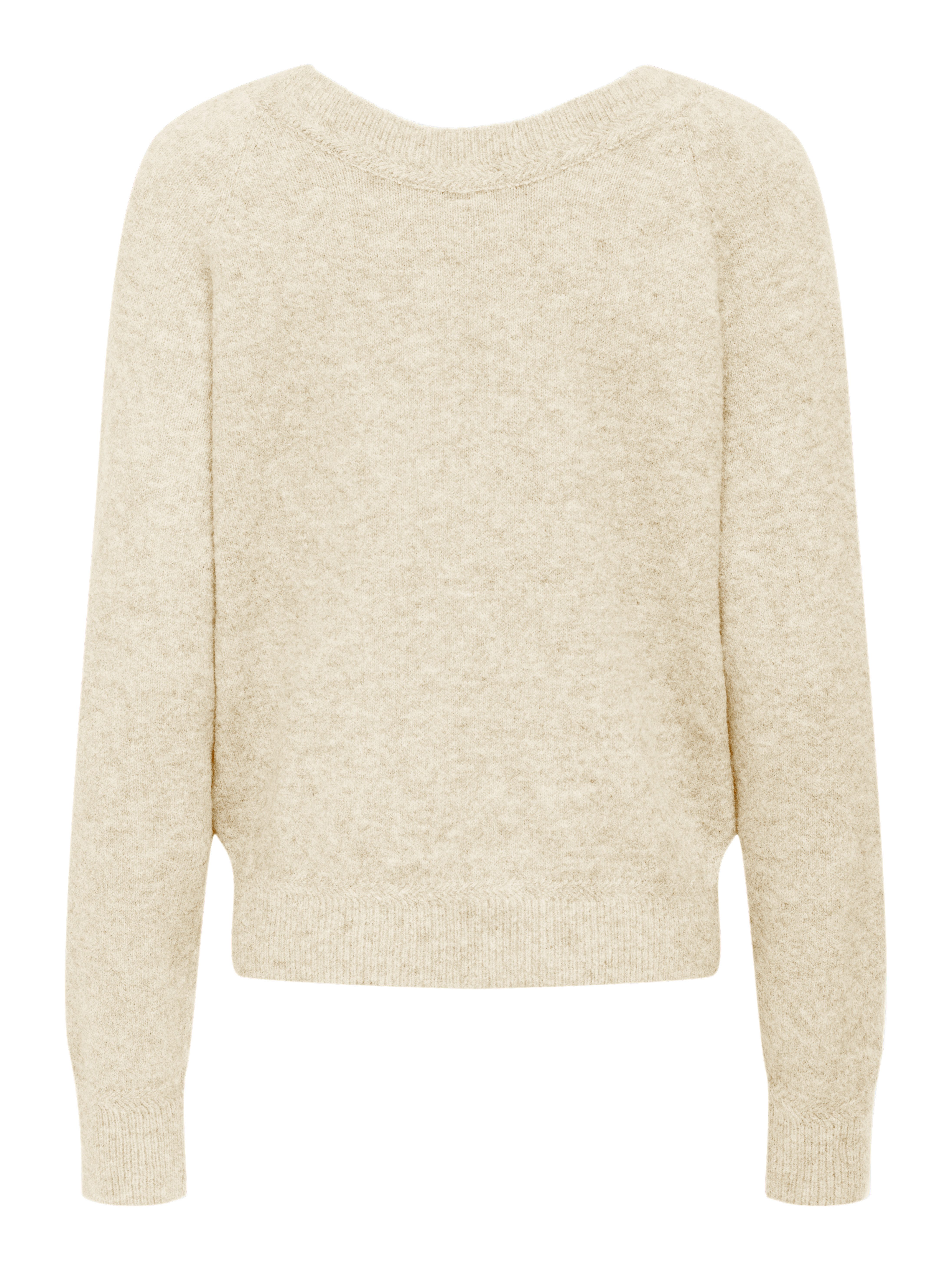 ONLY Strickpullover ONLRENE LS V-NECK REVERSIBEL KNT NOOS Materialmix, regular fit